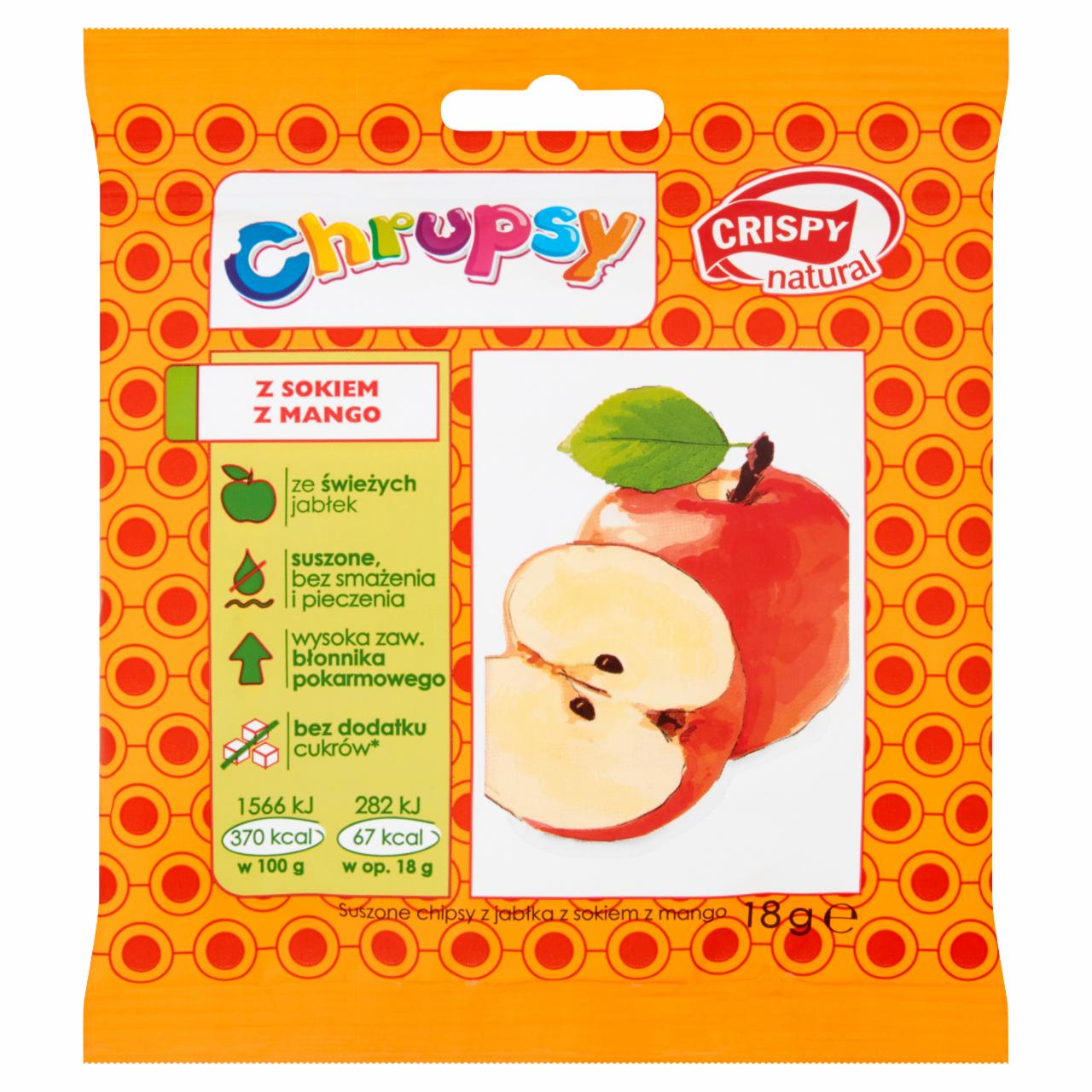 Zdjęcia - Crispy Natural Suszone plastry jabłek o smaku mango 18 g