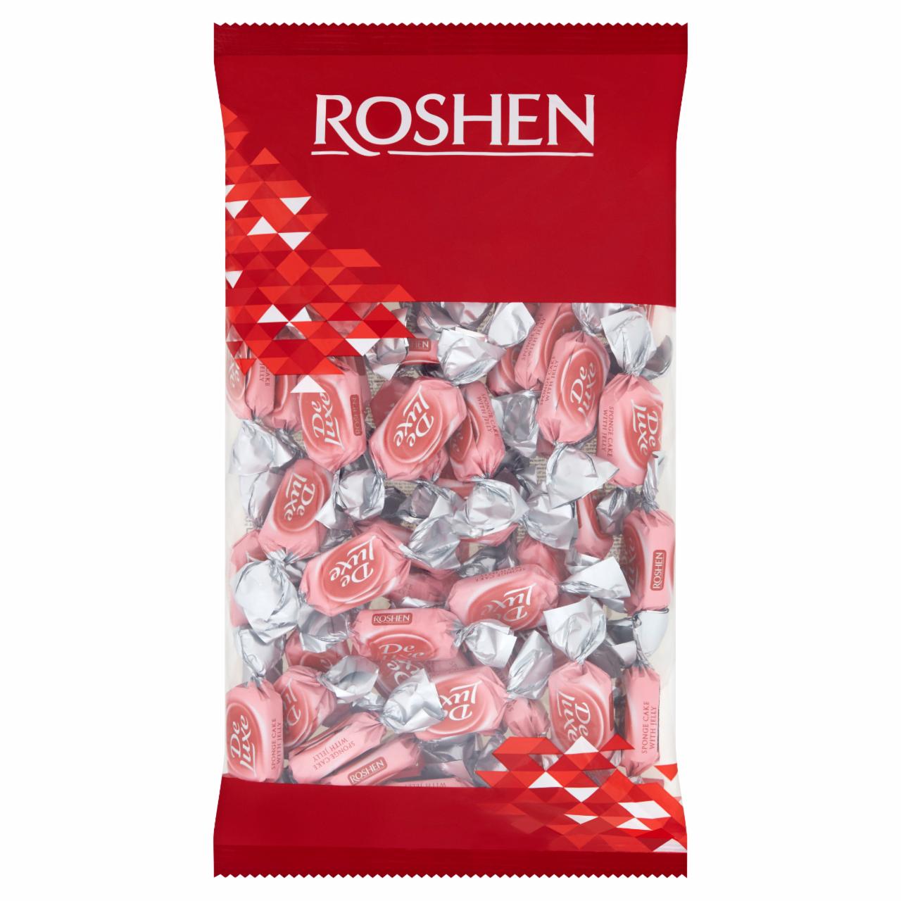 Zdjęcia - Roshen De Luxe Cukierki przekładane biszkoptem i żelową masą o smaku wiśniowym w polewie 0,8 kg