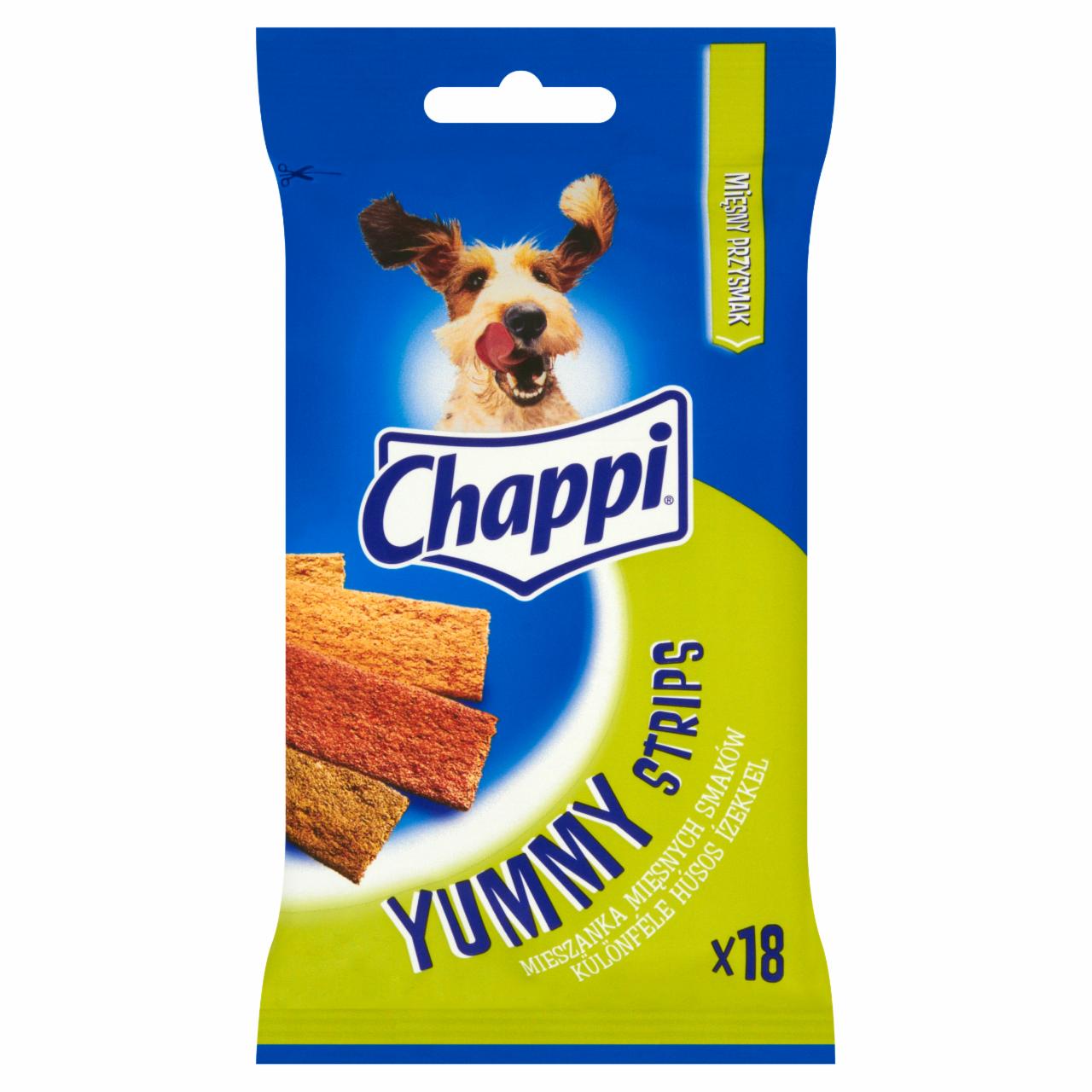 Zdjęcia - Chappi Yummy Strips Mieszanka mięsnych smaków Karma uzupełniająca 90 g (18 sztuk)
