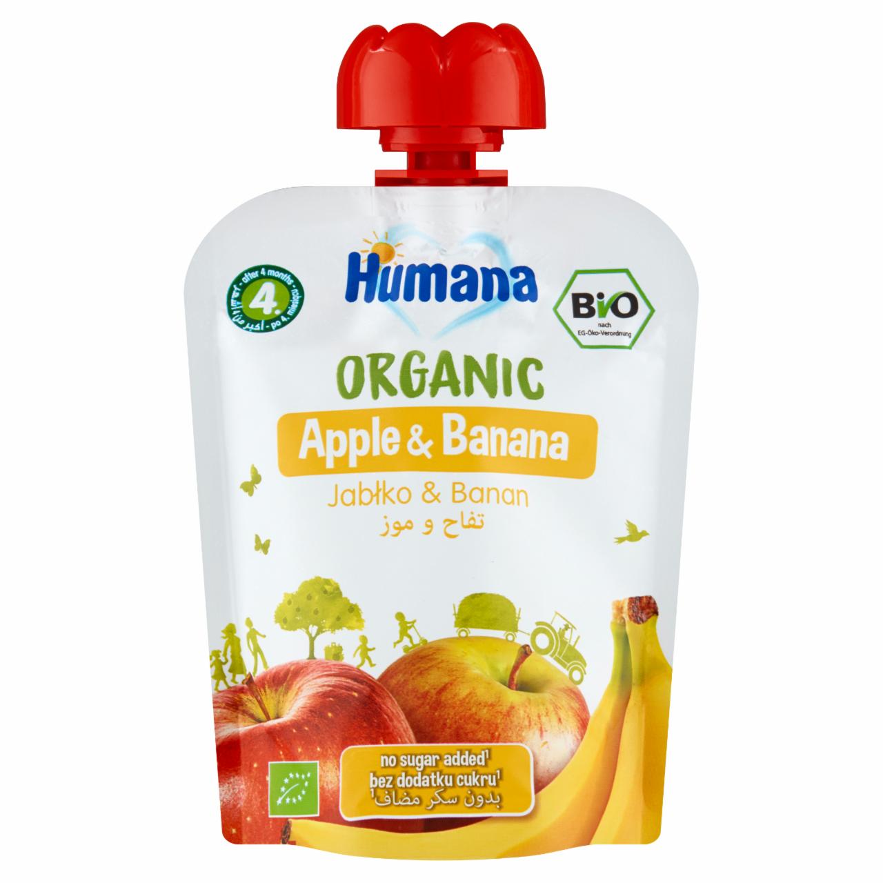 Zdjęcia - Humana Organic Mus jabłko & banan po 4. miesiącu 90 g