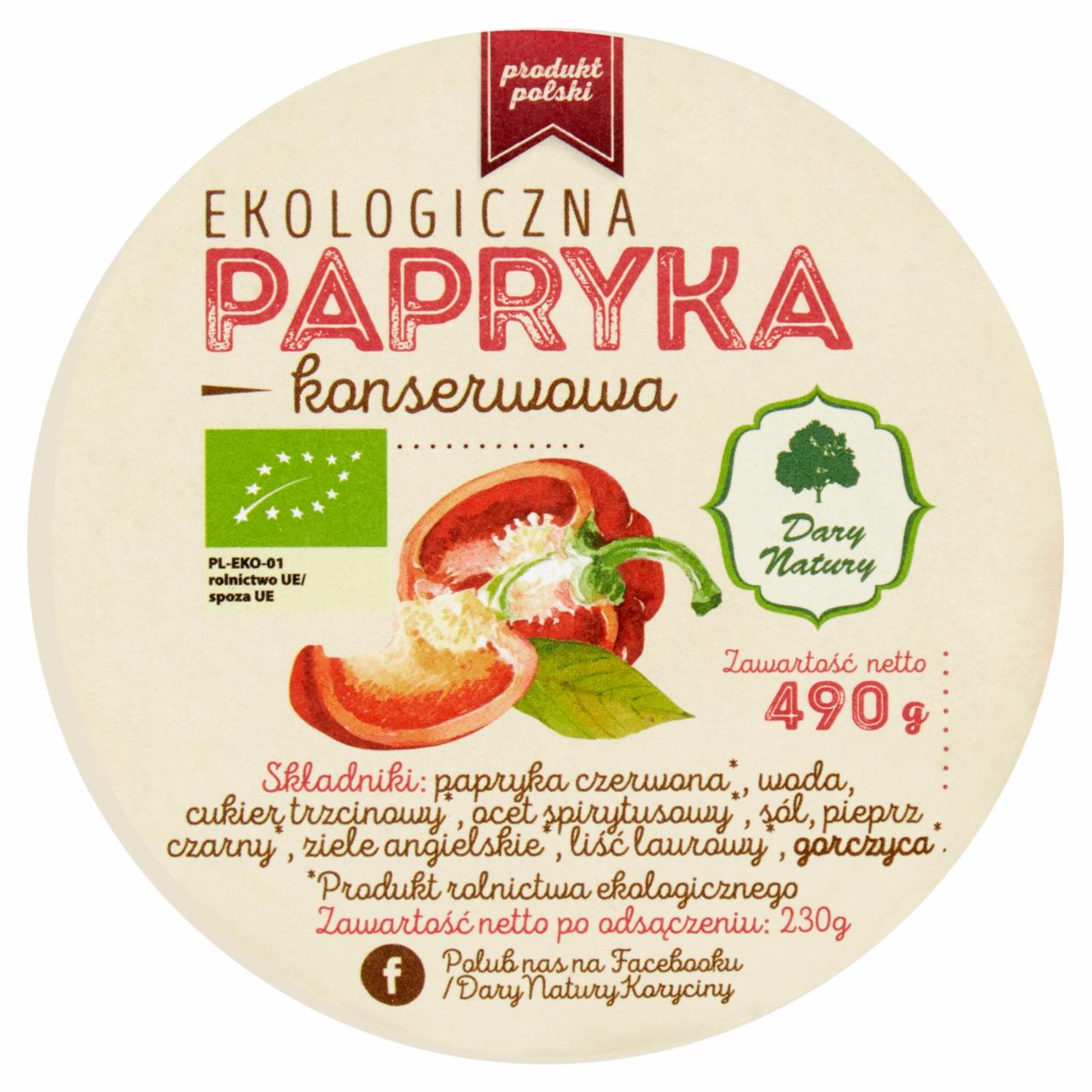 Zdjęcia - Dary Natury Ekologiczna papryka konserwowa 490 g