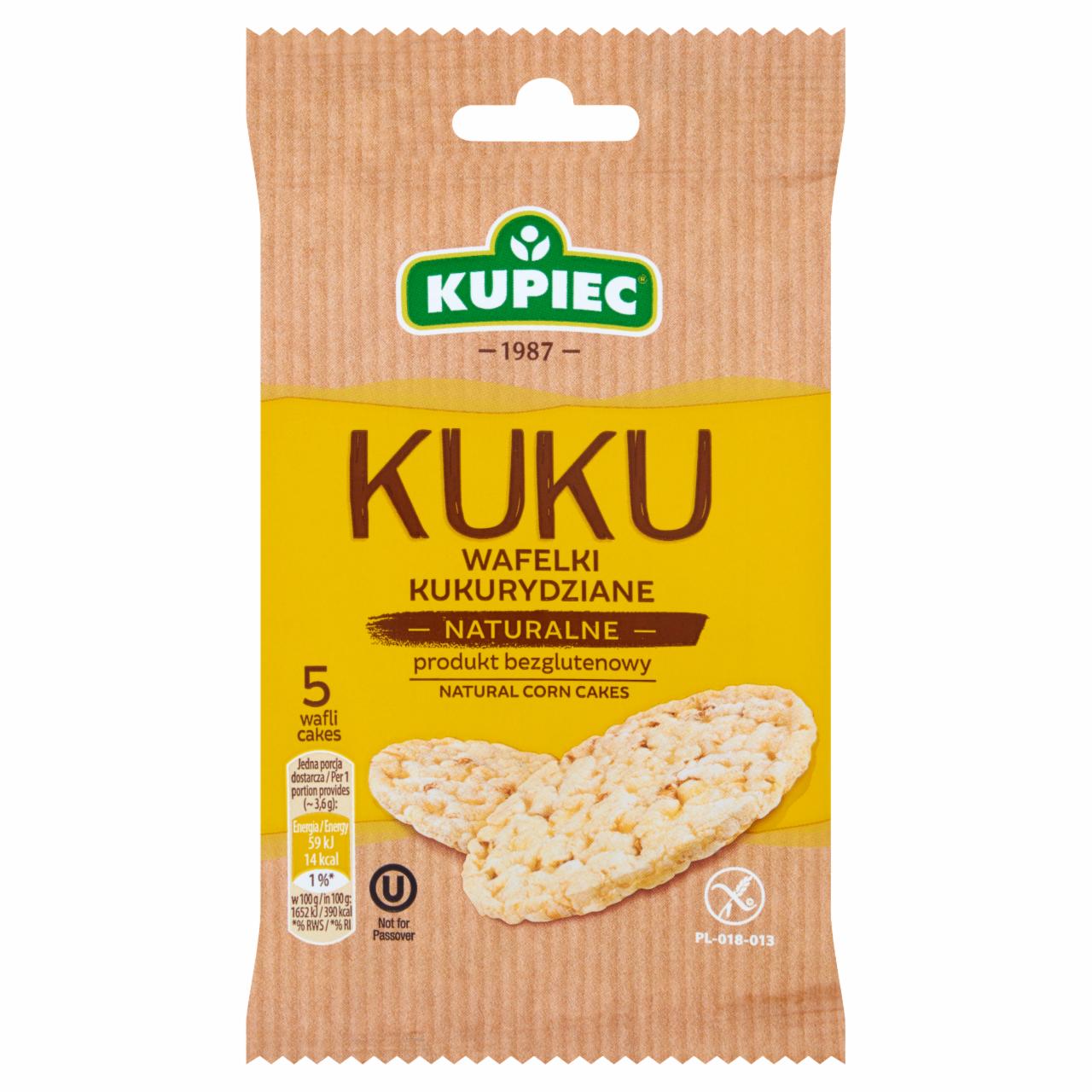 Zdjęcia - Kupiec Kuku Wafelki kukurydziane naturalne 18 g (5 sztuk)