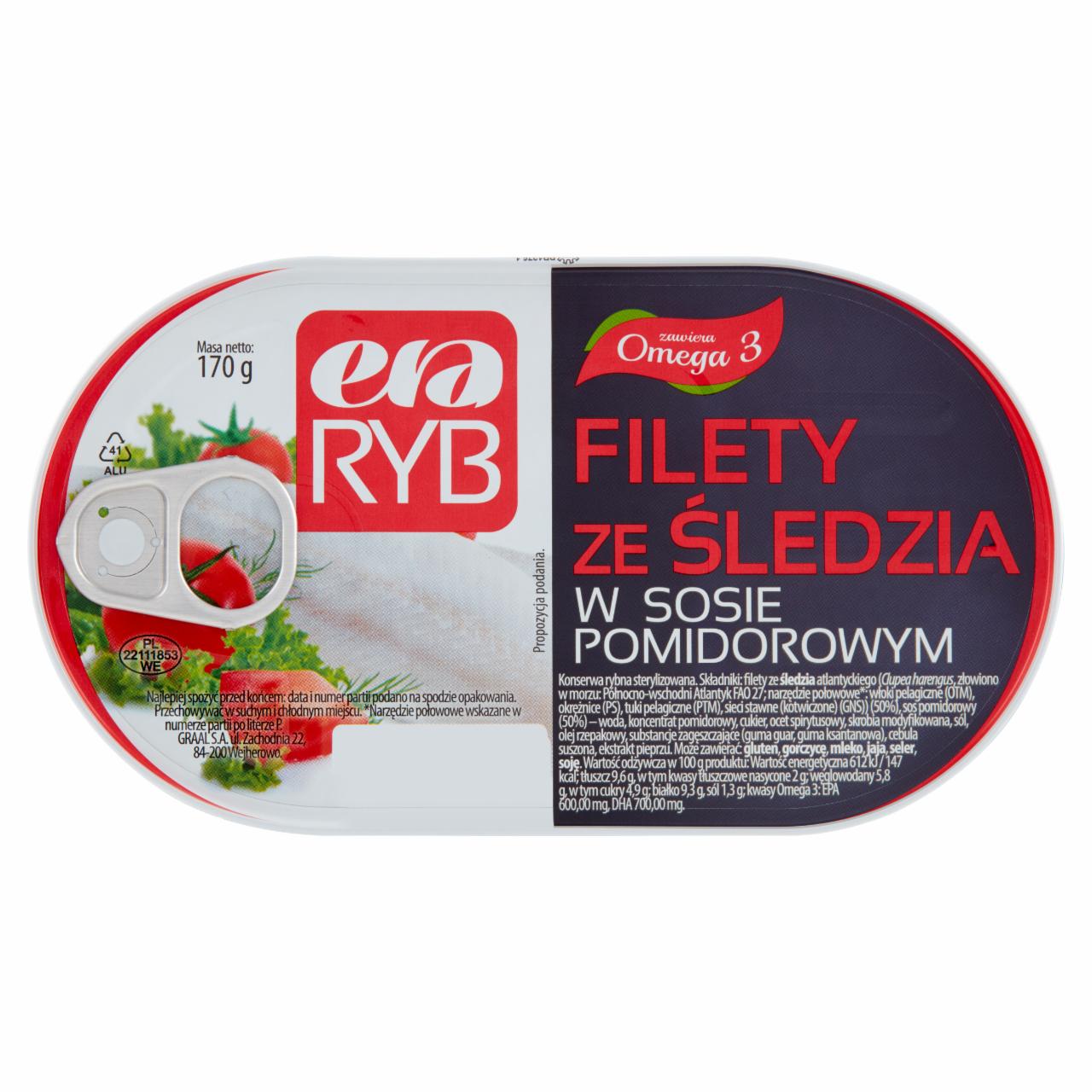 Zdjęcia - Era Ryb Filety ze śledzia w sosie pomidorowym 170 g