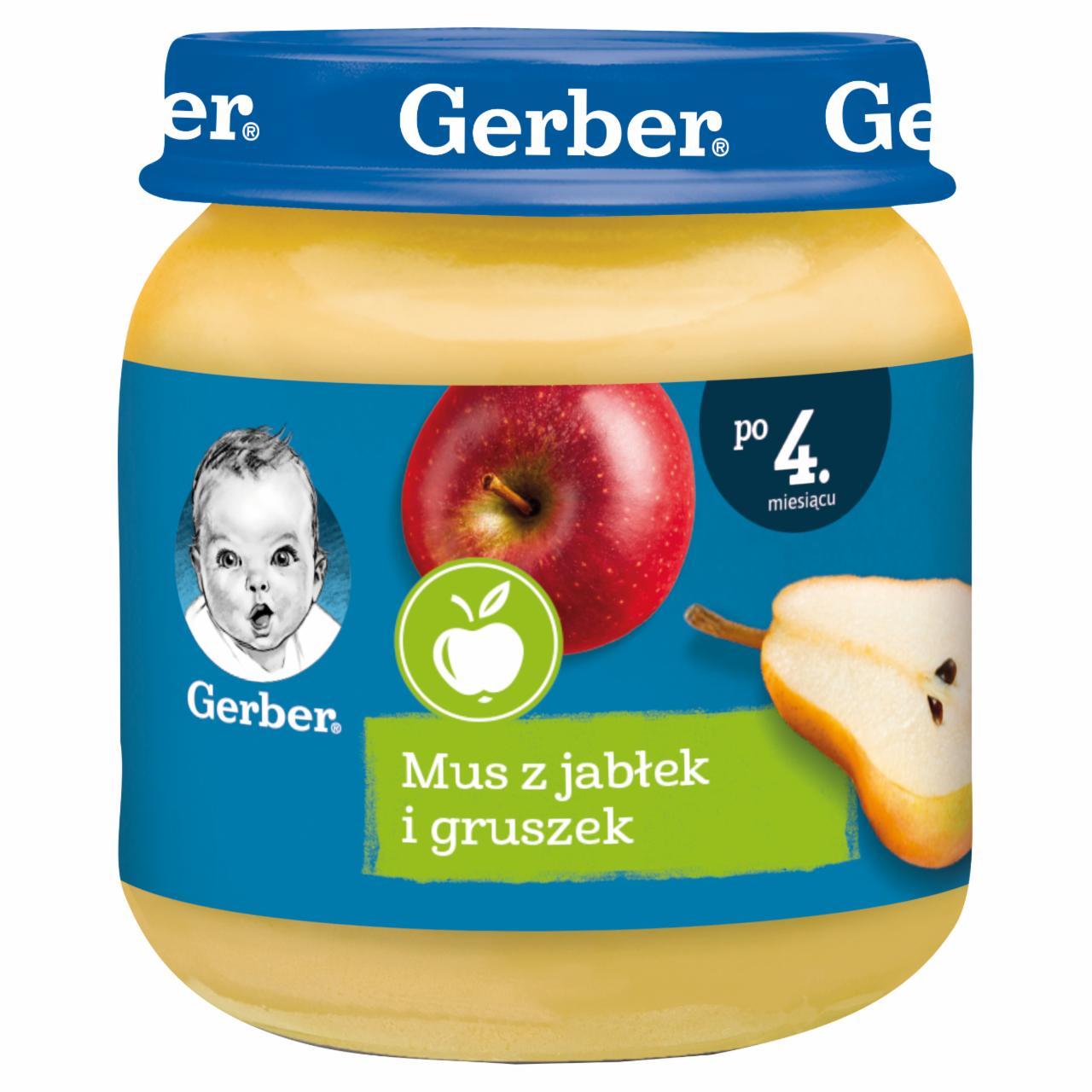 Zdjęcia - Gerber Mus z jabłek i gruszek dla niemowląt po 4. miesiącu 125 g