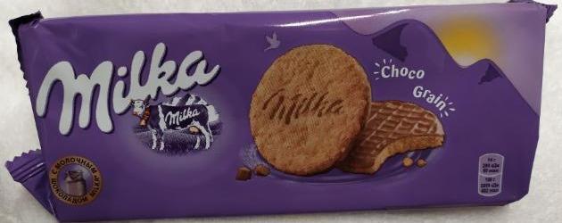 Zdjęcia - Milka Choco Grain Ciastka z płatkami owsianymi oblane czekoladą mleczną 126 g