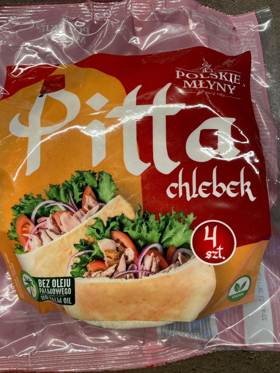 Zdjęcia - Polskie Młyny Pitta chlebek 250 g (4 sztuki)