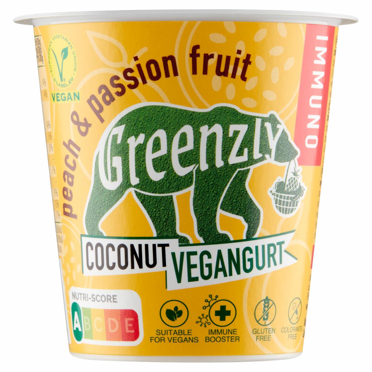 Zdjęcia - Greenzly Kokosowy vegangurt brzoskwinia - marakuja 130 g