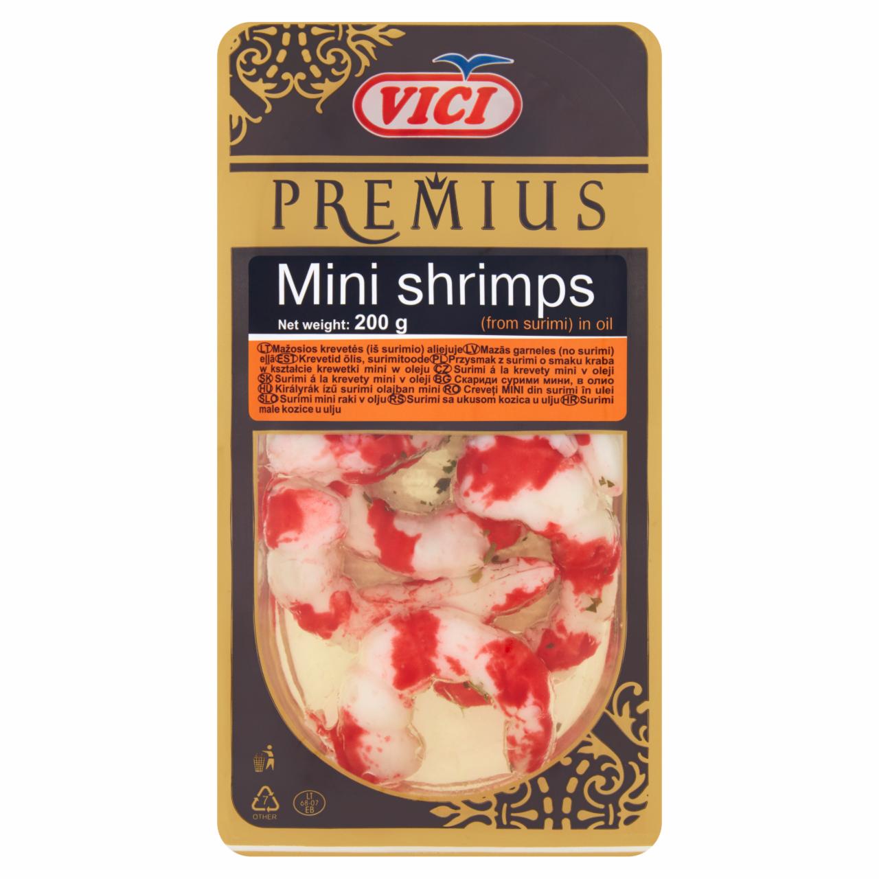 Zdjęcia - Vici Premius Przysmak z surimi o smaku kraba w kształcie krewetki mini w oleju 200 g