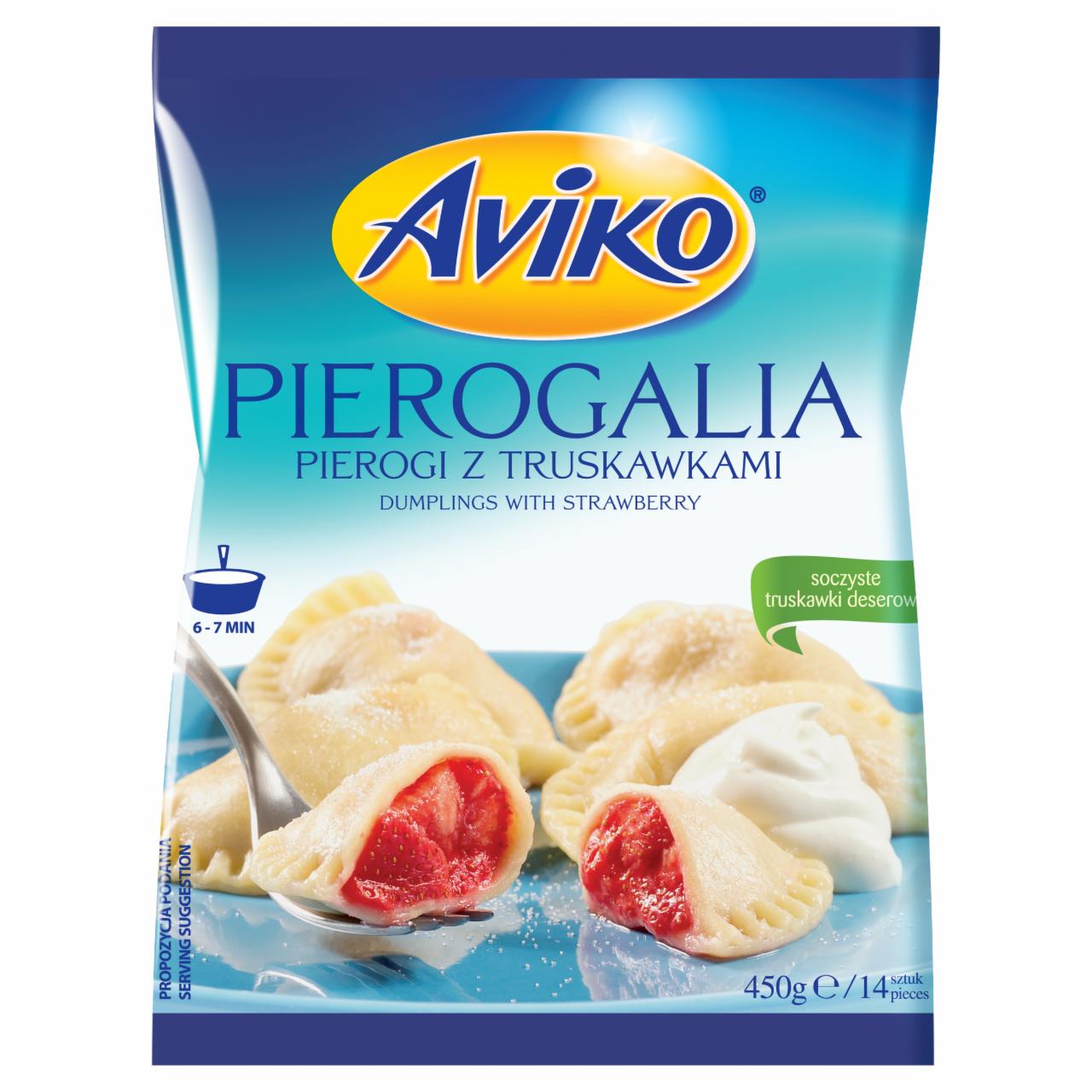 Zdjęcia - Aviko Pierogalia Pierogi z truskawkami 450 g (14 sztuk)