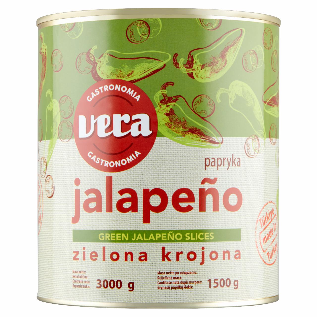 Zdjęcia - Vera Gastronomia Papryka Jalapeño zielona krojona 3000 g