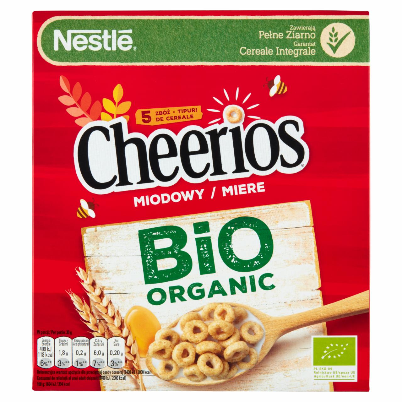 Zdjęcia - Cheerios Miodowy Bio Organic Płatki śniadaniowe Nestlé