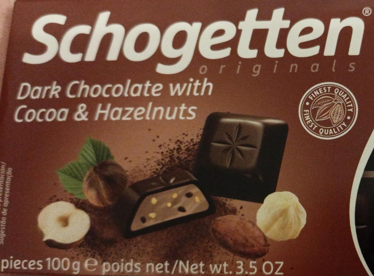 Zdjęcia - Dark chocolate with cocoa & hazelnuts Schogetten