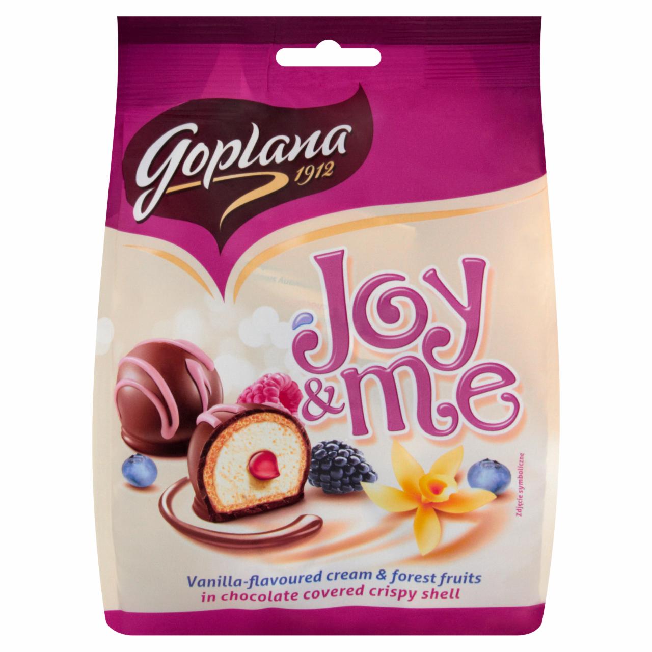 Zdjęcia - Goplana Joy & Me Smakołyki waflowe waniliowe z nadzieniem z owoców leśnych 135 g