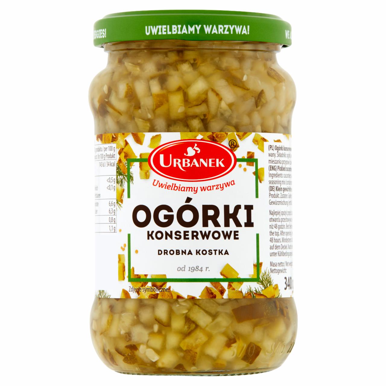 Zdjęcia - Urbanek Ogórki konserwowe drobna kostka 340 g