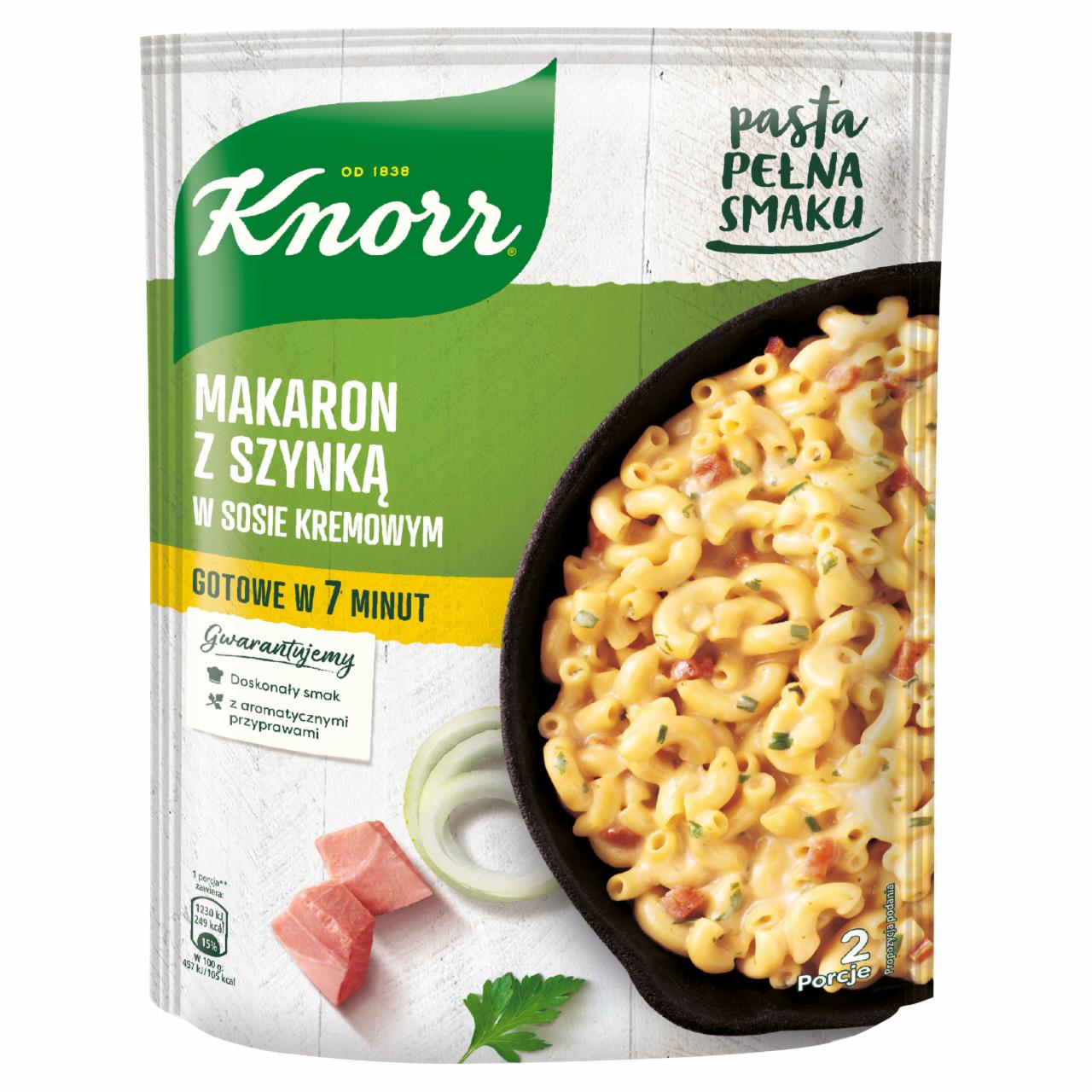 Zdjęcia - Knorr Makaron z szynką w sosie kremowym 156 g