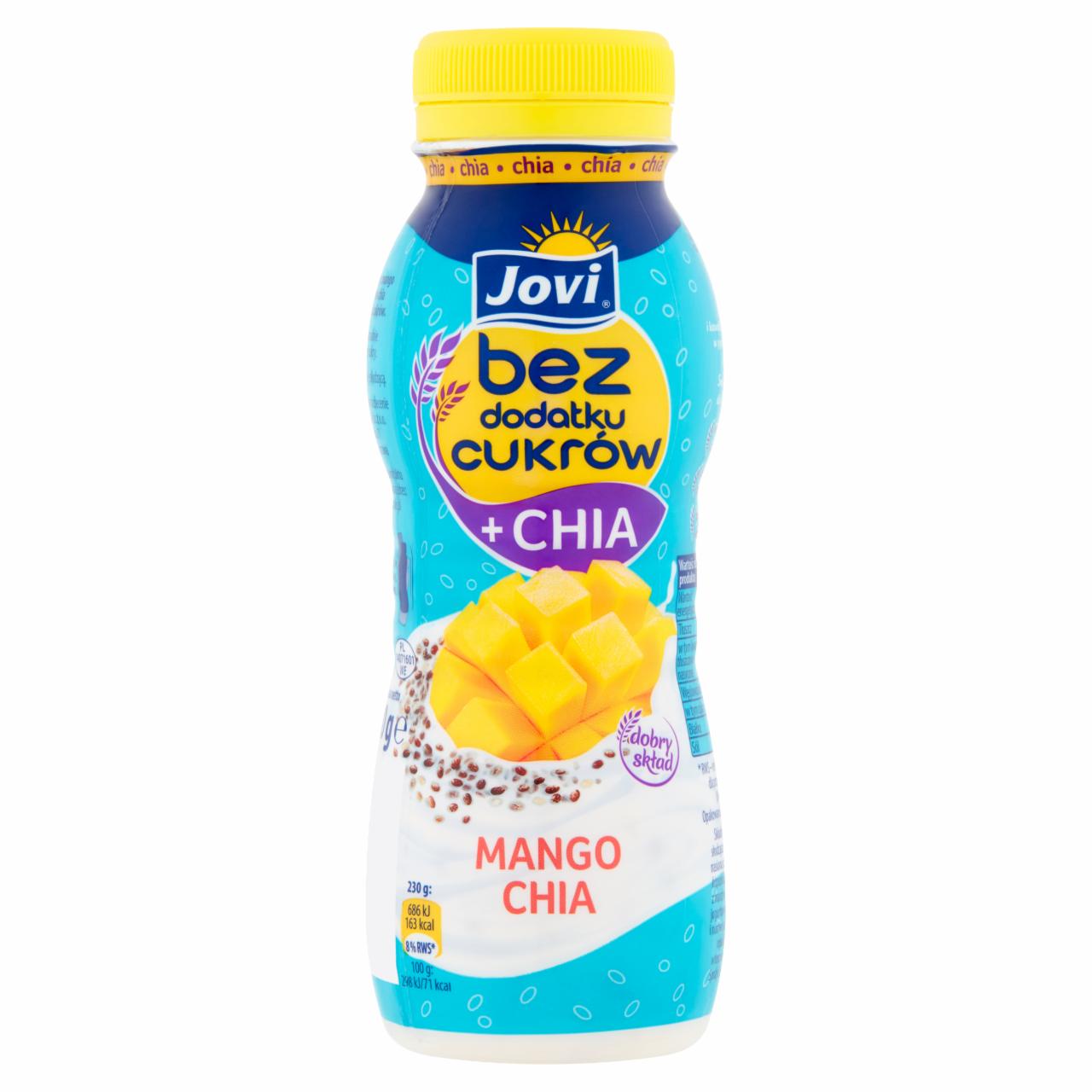 Zdjęcia - Jovi Jogurt bez dodatku cukrów + chia mango 230 g