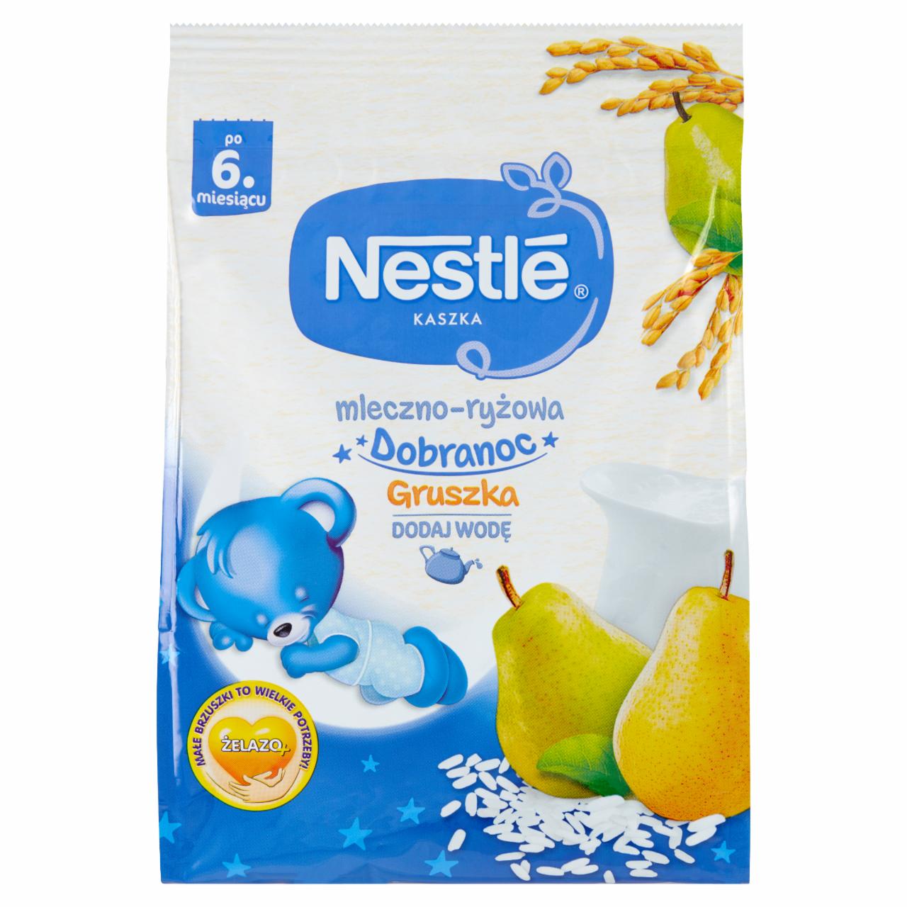 Zdjęcia - Nestlé Kaszka dobranoc mleczno-ryżowa gruszka dla niemowląt po 6. miesiącu 230 g