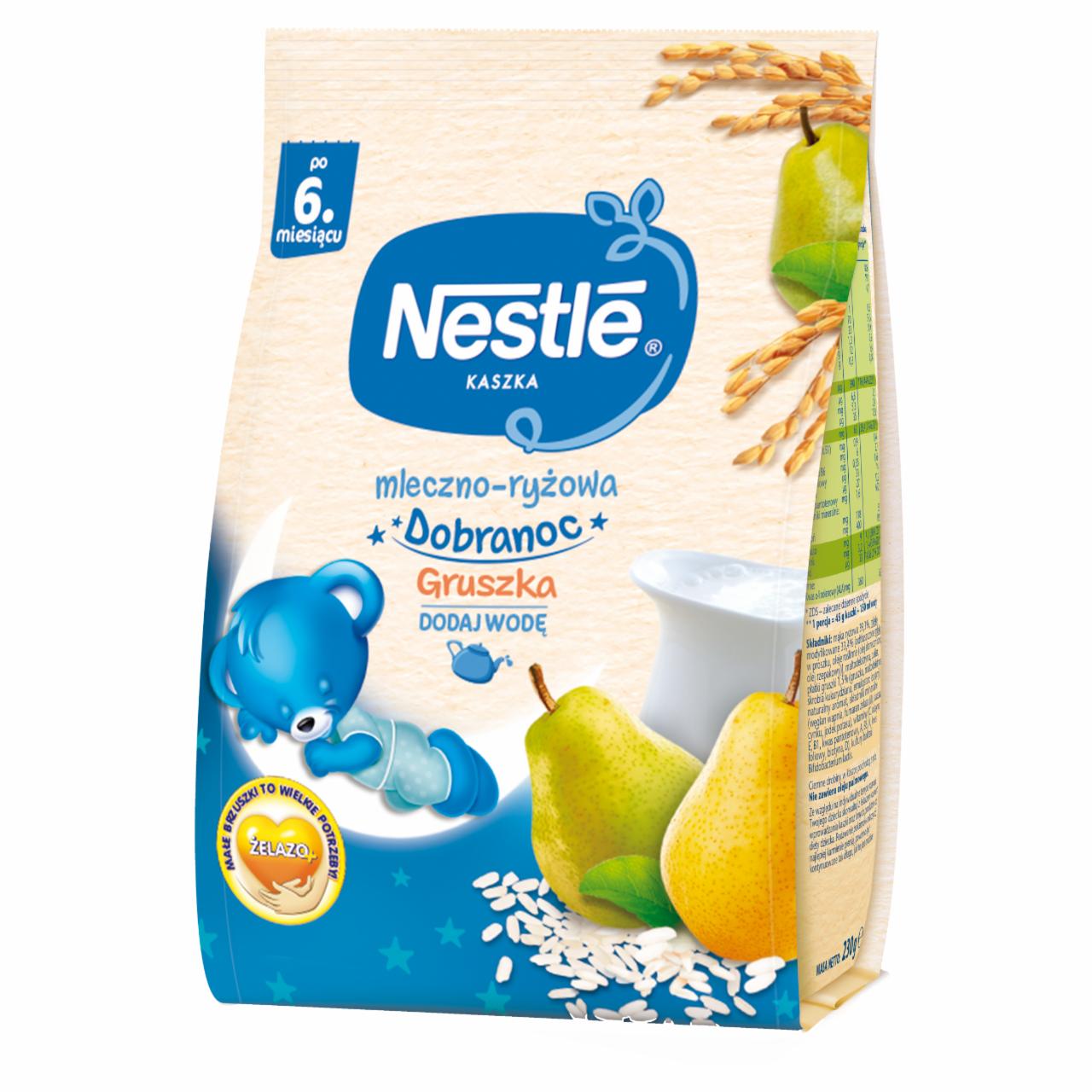 Zdjęcia - Nestlé Kaszka dobranoc mleczno-ryżowa gruszka dla niemowląt po 6. miesiącu 230 g