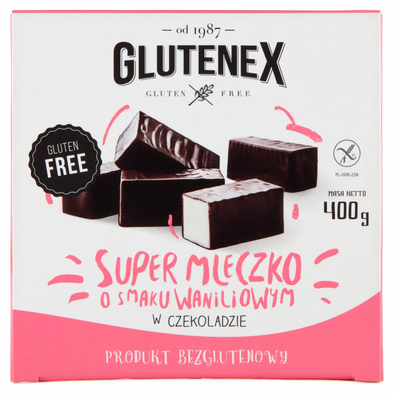 Zdjęcia - Glutenex Super mleczko o smaku waniliowym w czekoladzie 400 g