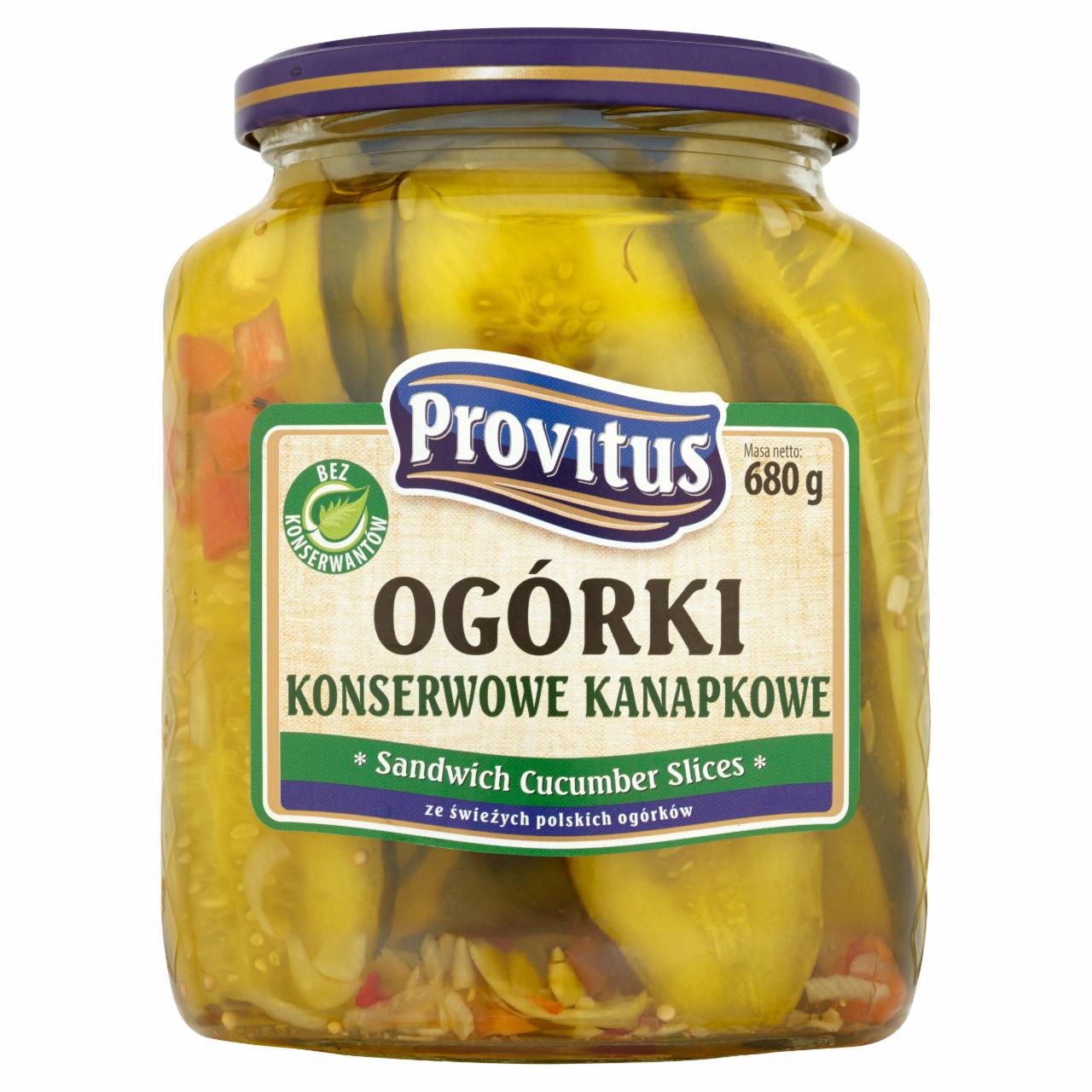 Zdjęcia - Provitus Ogórki konserwowe kanapkowe 680 g