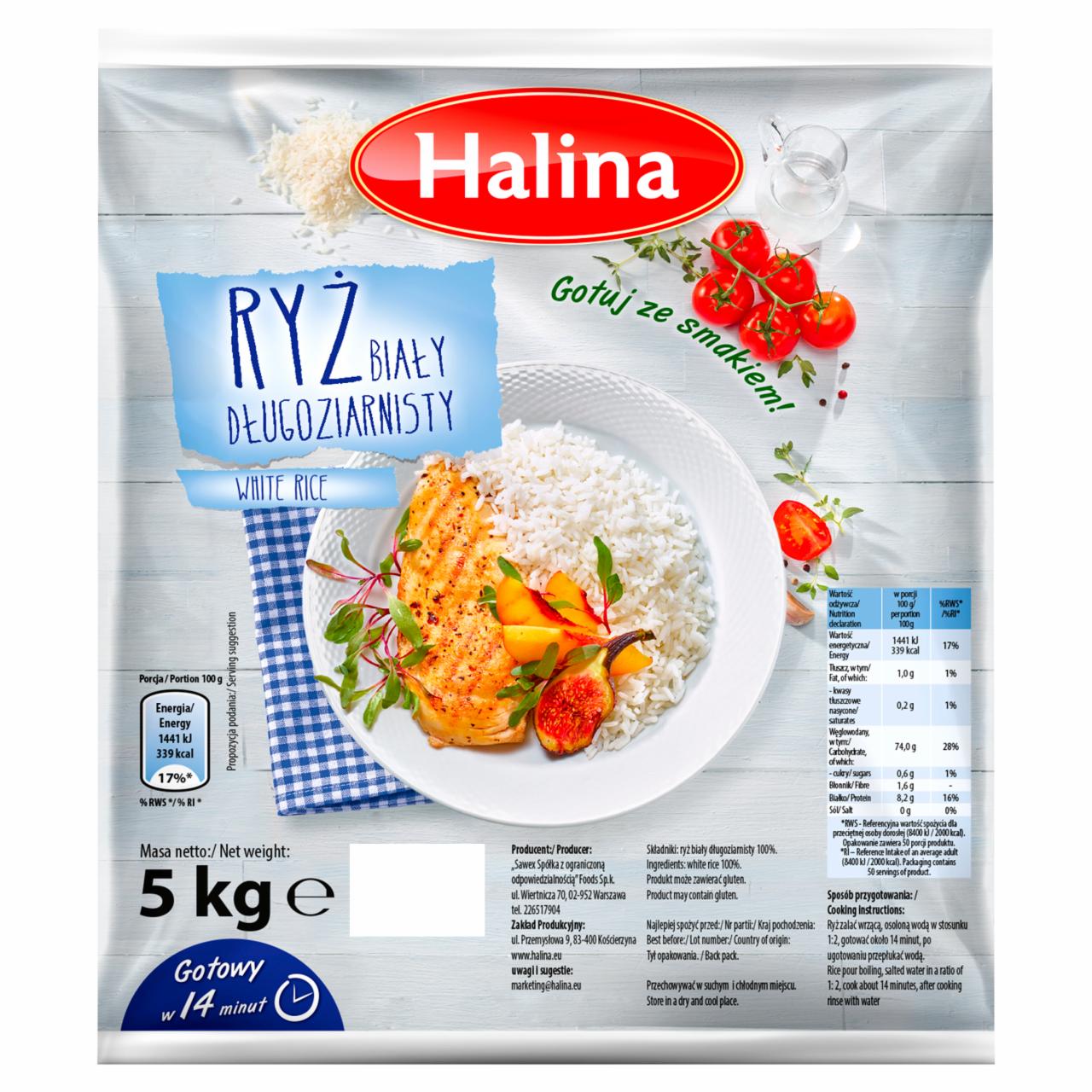 Zdjęcia - Halina Ryż biały długoziarnisty 5 kg