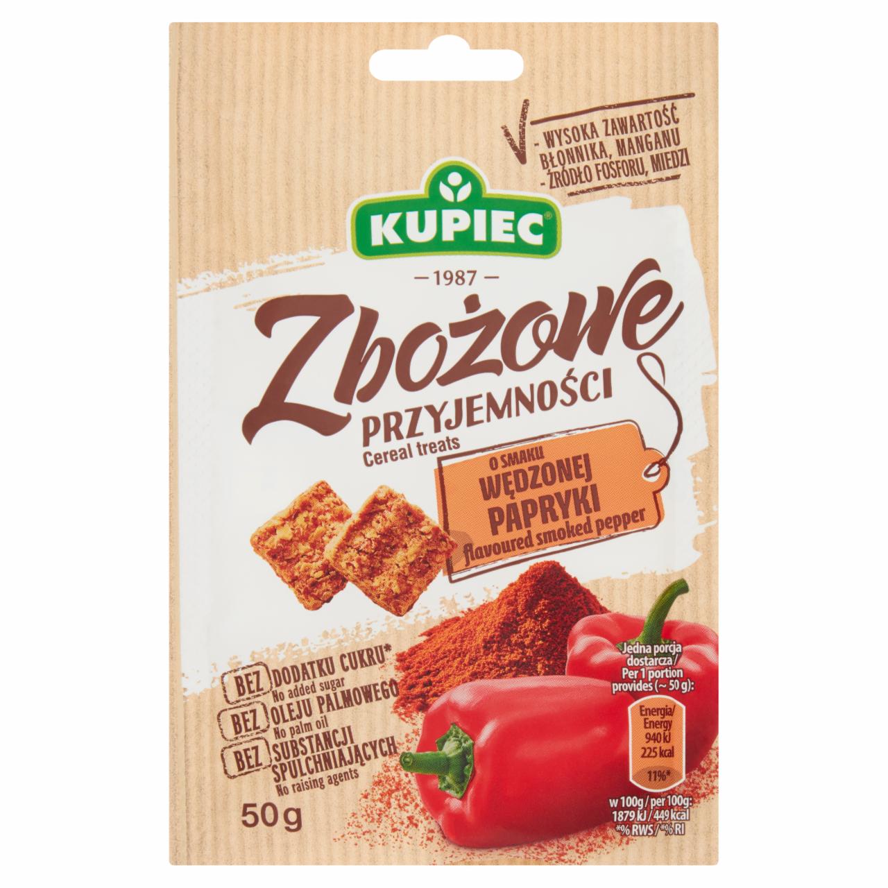 Zdjęcia - Kupiec Zbożowe przyjemności Snaki zbożowe o smaku wędzonej papryki 50 g