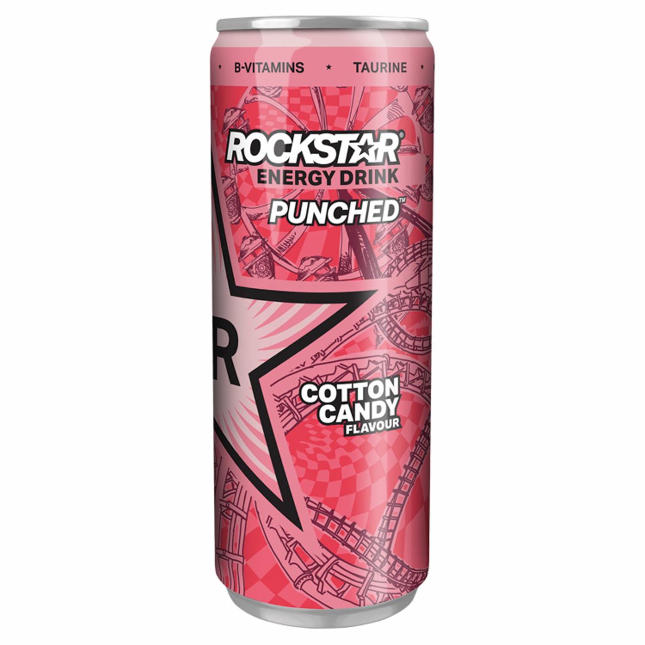Zdjęcia - Rockstar Punched Cotton Candy Flavour Gazowany napój energetyzujący 250 ml