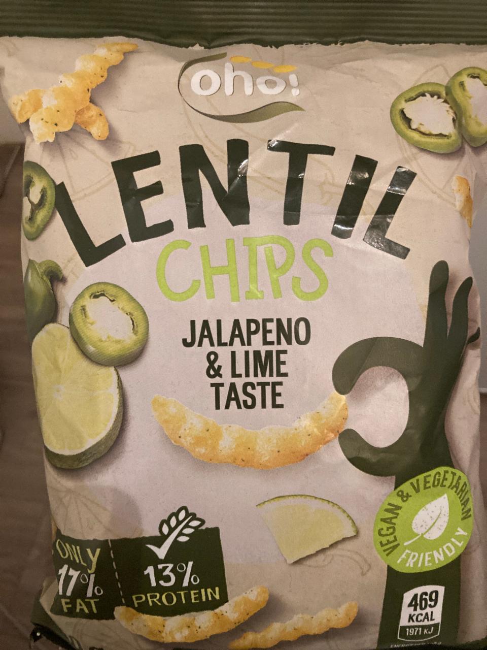 Zdjęcia - Lentil chips jalapeno & lime taste oho!
