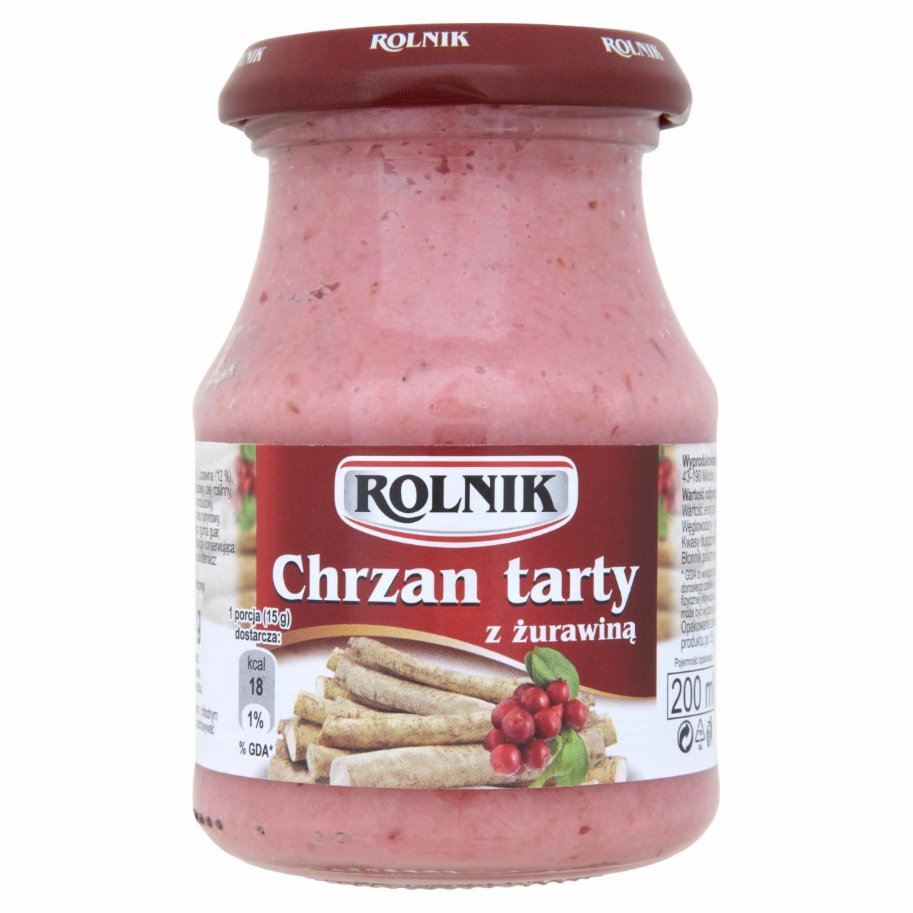 Zdjęcia - Rolnik Chrzan tarty z żurawiną 180 g