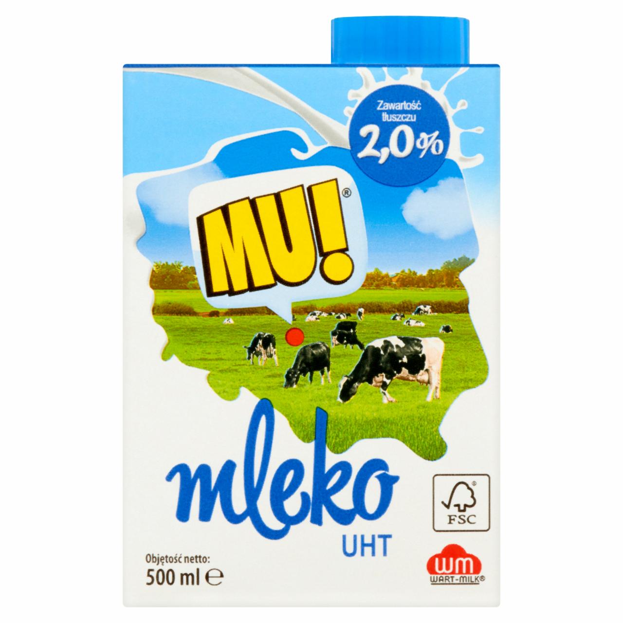 Zdjęcia - Mu! Mleko UHT 2,0% 500 ml
