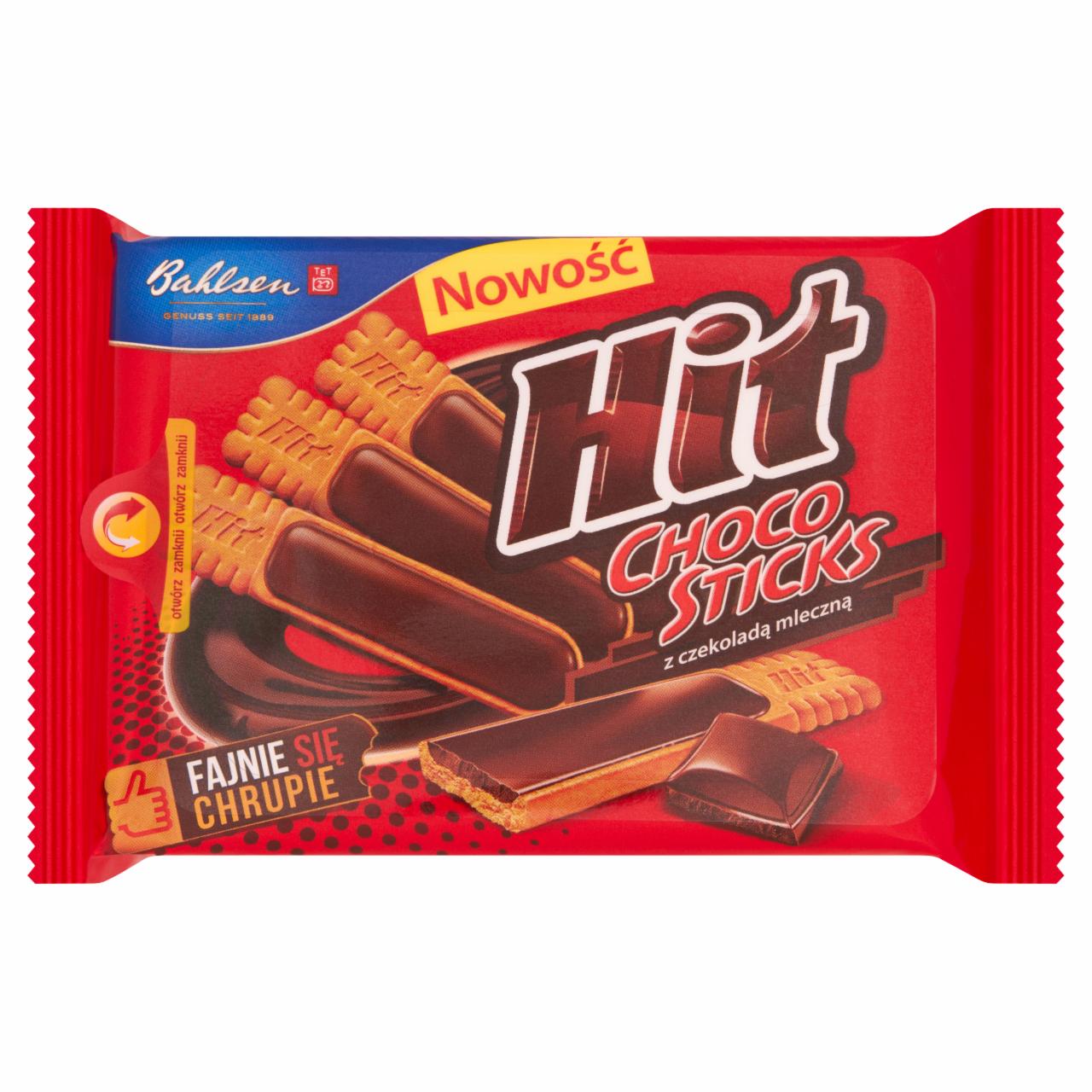 Zdjęcia - Hit Choco Sticks z czekoladą mleczną Herbatniki 140 g (14 sztuk)