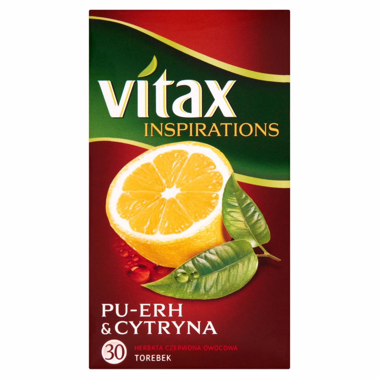 Zdjęcia - Vitax Inspirations Pu-Erh and Cytryna Herbata czerwona owocowa 39 g (30 torebek)