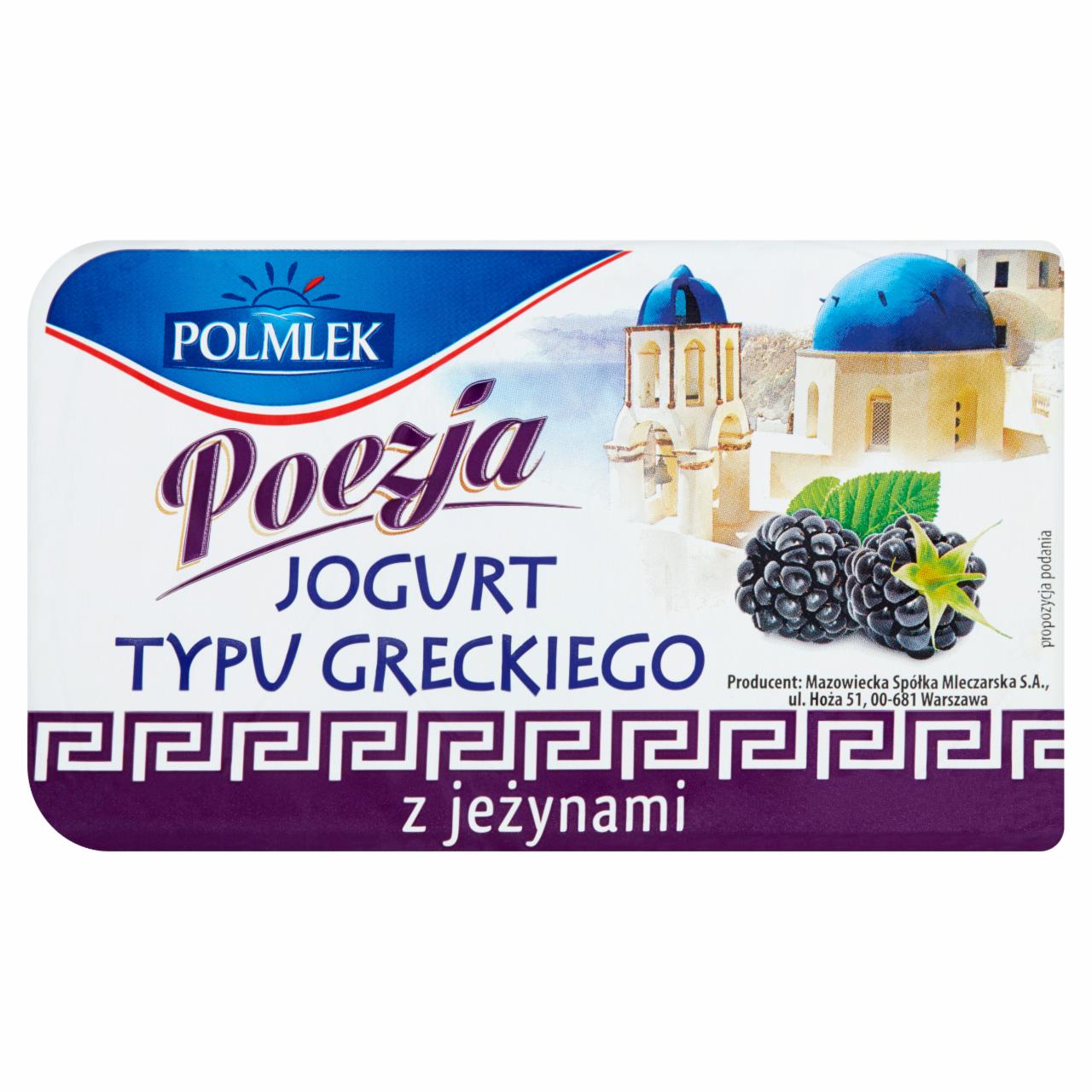 Zdjęcia - Polmlek Poezja Jogurt typu greckiego z jeżynami 150 g