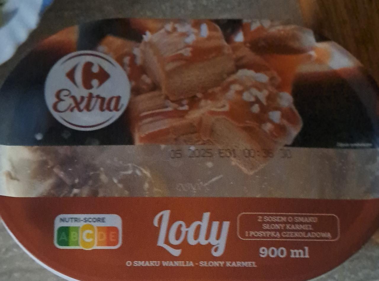 Zdjęcia - Lody o smaku wanilii i słonego karmelu Carrefour Extra