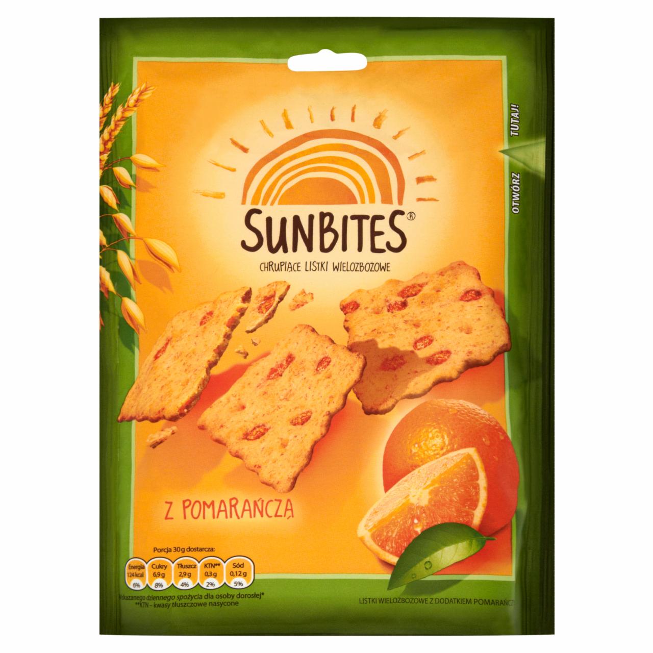 Zdjęcia - Sunbites Z pomarańczą Chrupiące listki wielozbożowe 100 g