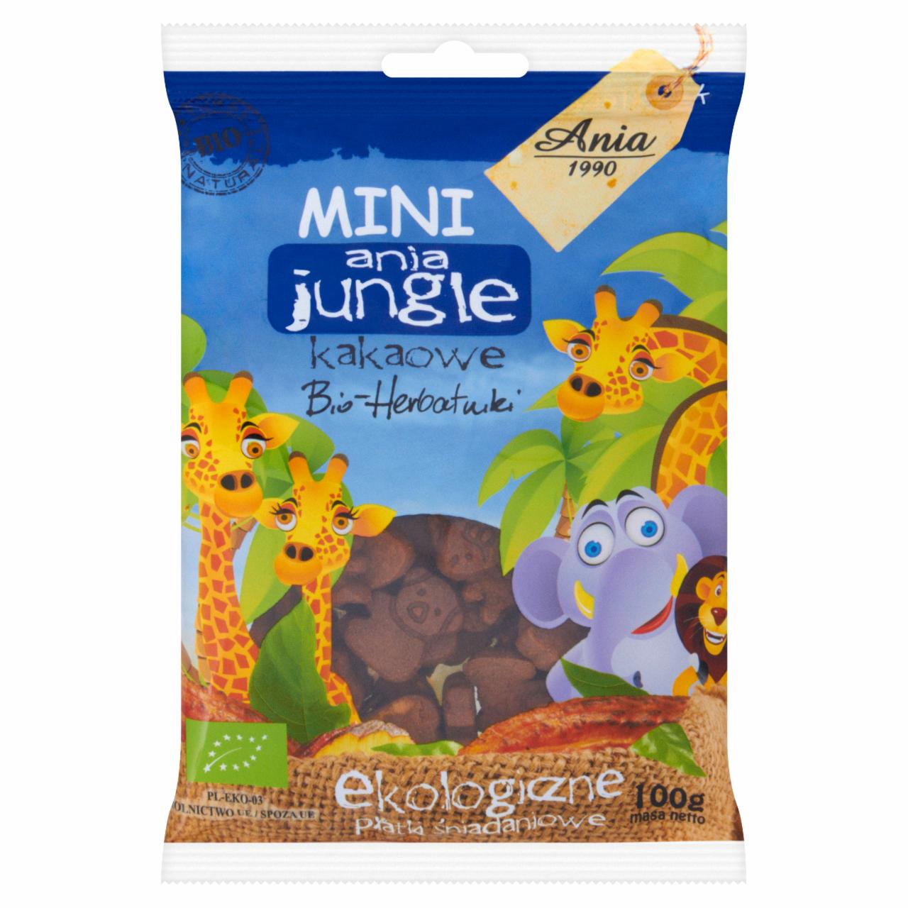 Zdjęcia - Ania Mini ania jungle kakaowe Bio herbatniki Ekologiczne płatki śniadaniowe 100 g