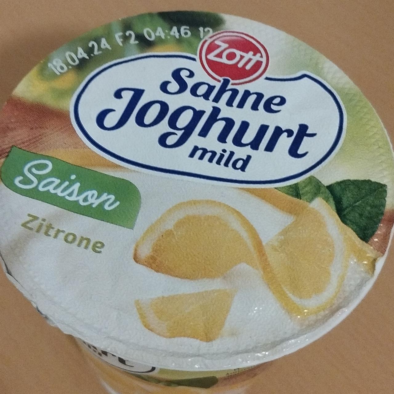 Zdjęcia - Sahne Joghurt mild Saison Zitrone Zott