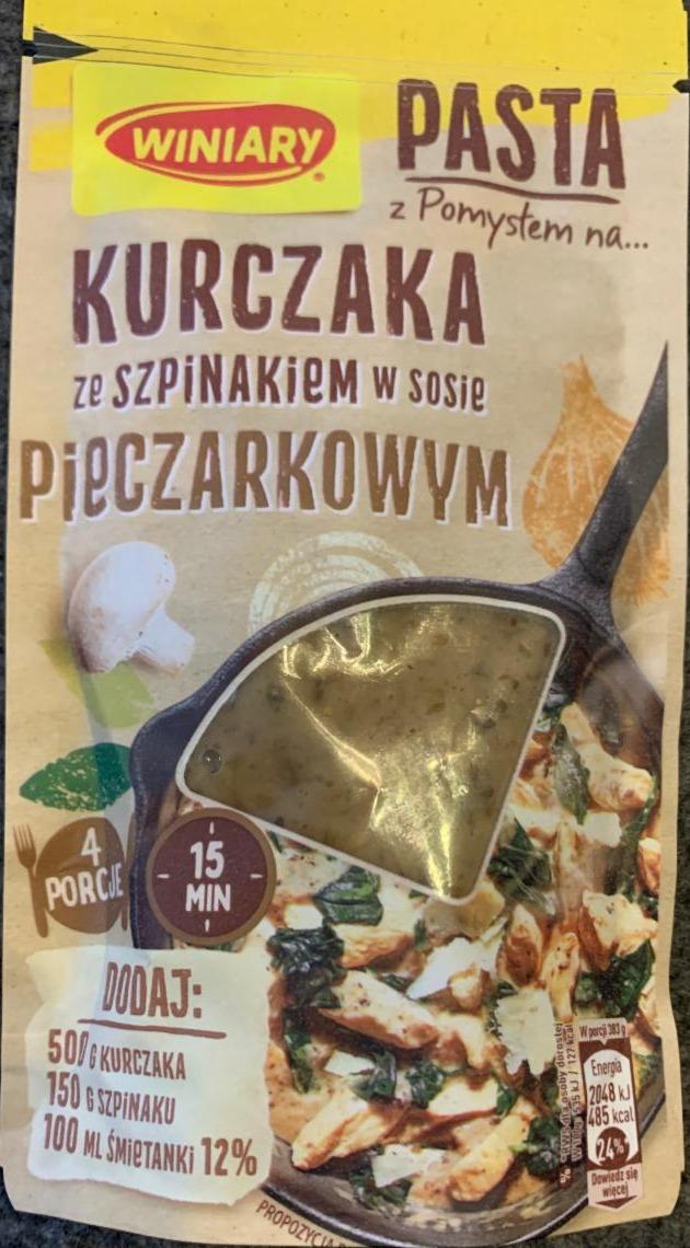 Zdjęcia - Winiary Pasta z pomysłem na... kurczaka ze szpinakiem w sosie pieczarkowym 80 g