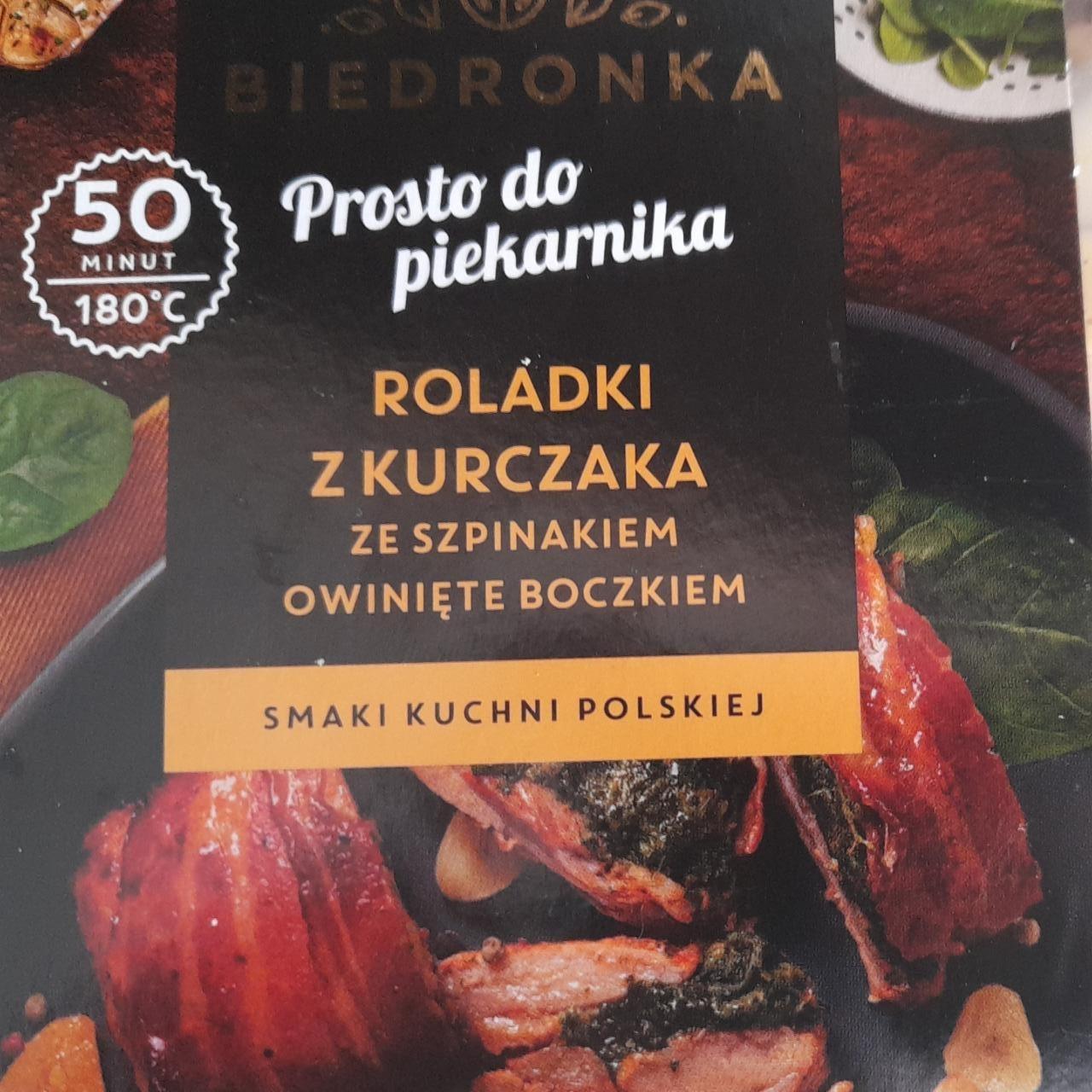 Zdjęcia - roladki z kurczaka ze szpinakiem owinięte boczkiem Biedronka