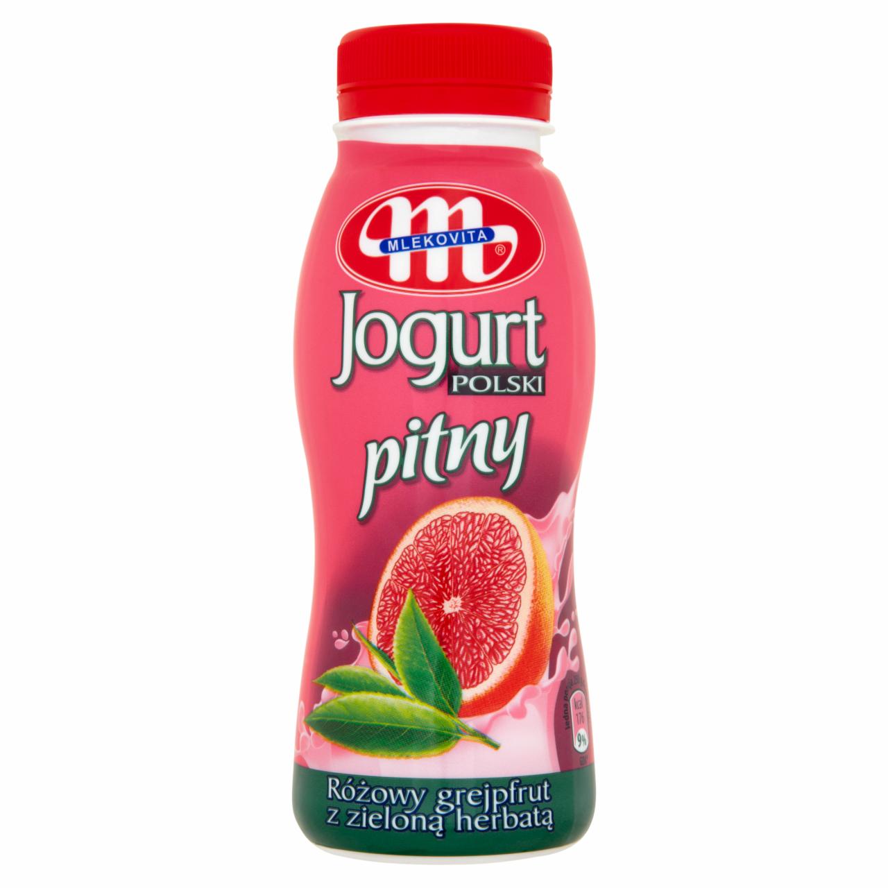 Zdjęcia - Mlekovita Jogurt Polski pitny różowy grejpfrut z zieloną herbatą 250 g