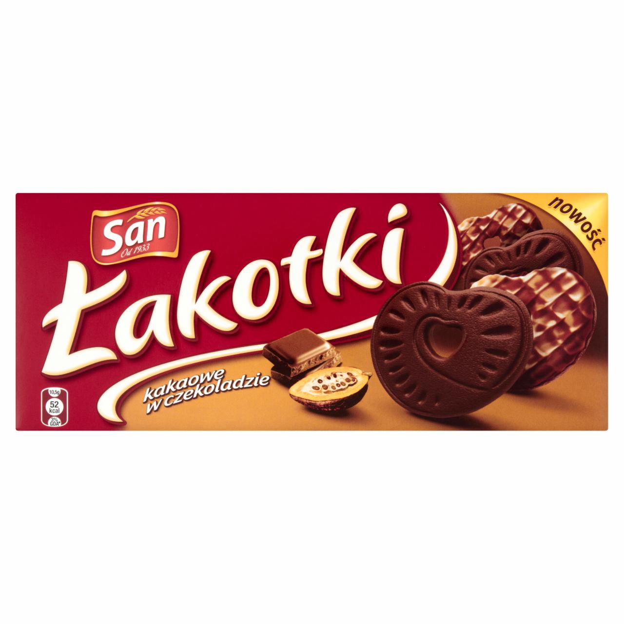 Zdjęcia - San Łakotki kakaowe w czekoladzie 190 g
