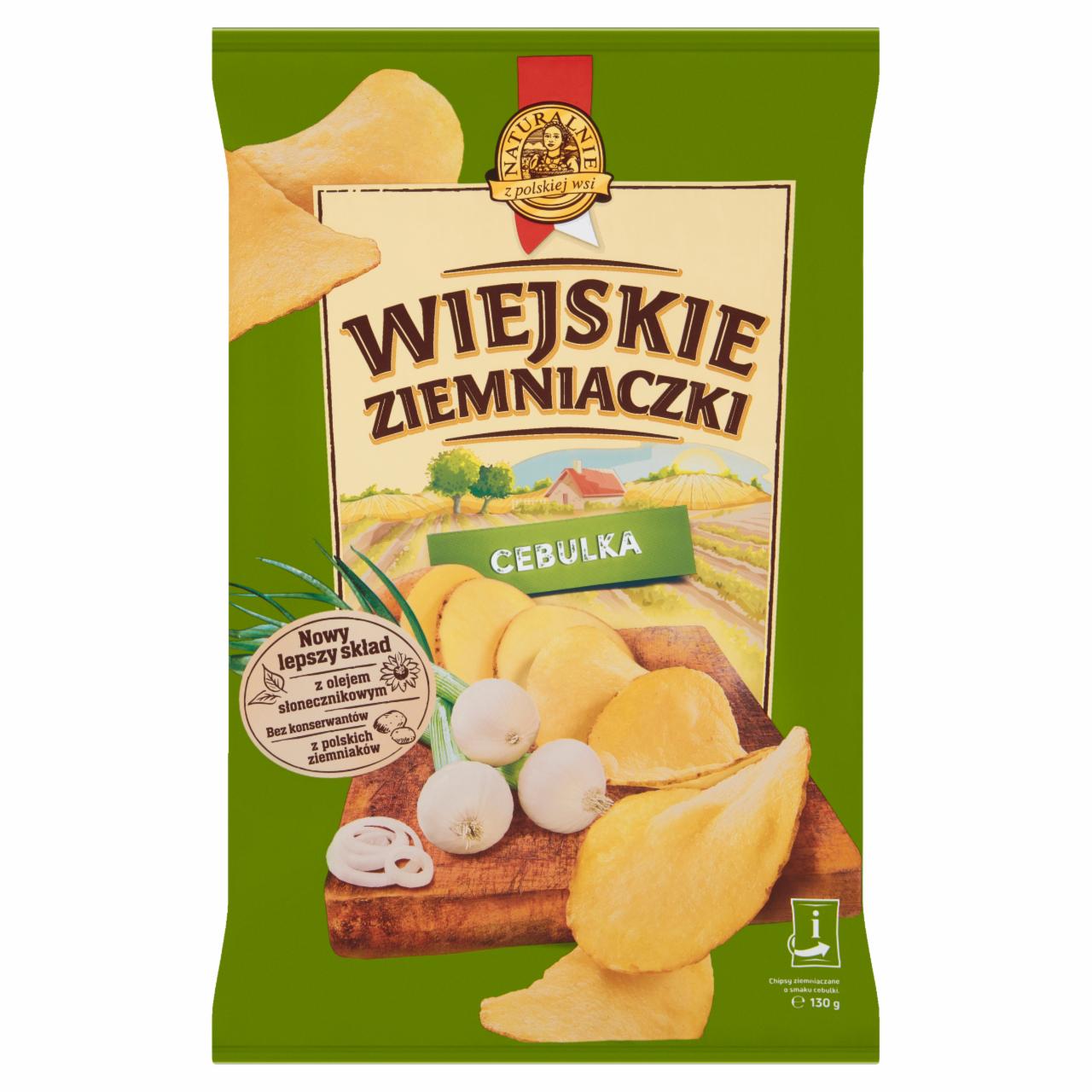 Zdjęcia - Wiejskie Ziemniaczki Chipsy ziemniaczane o smaku cebulki 130 g