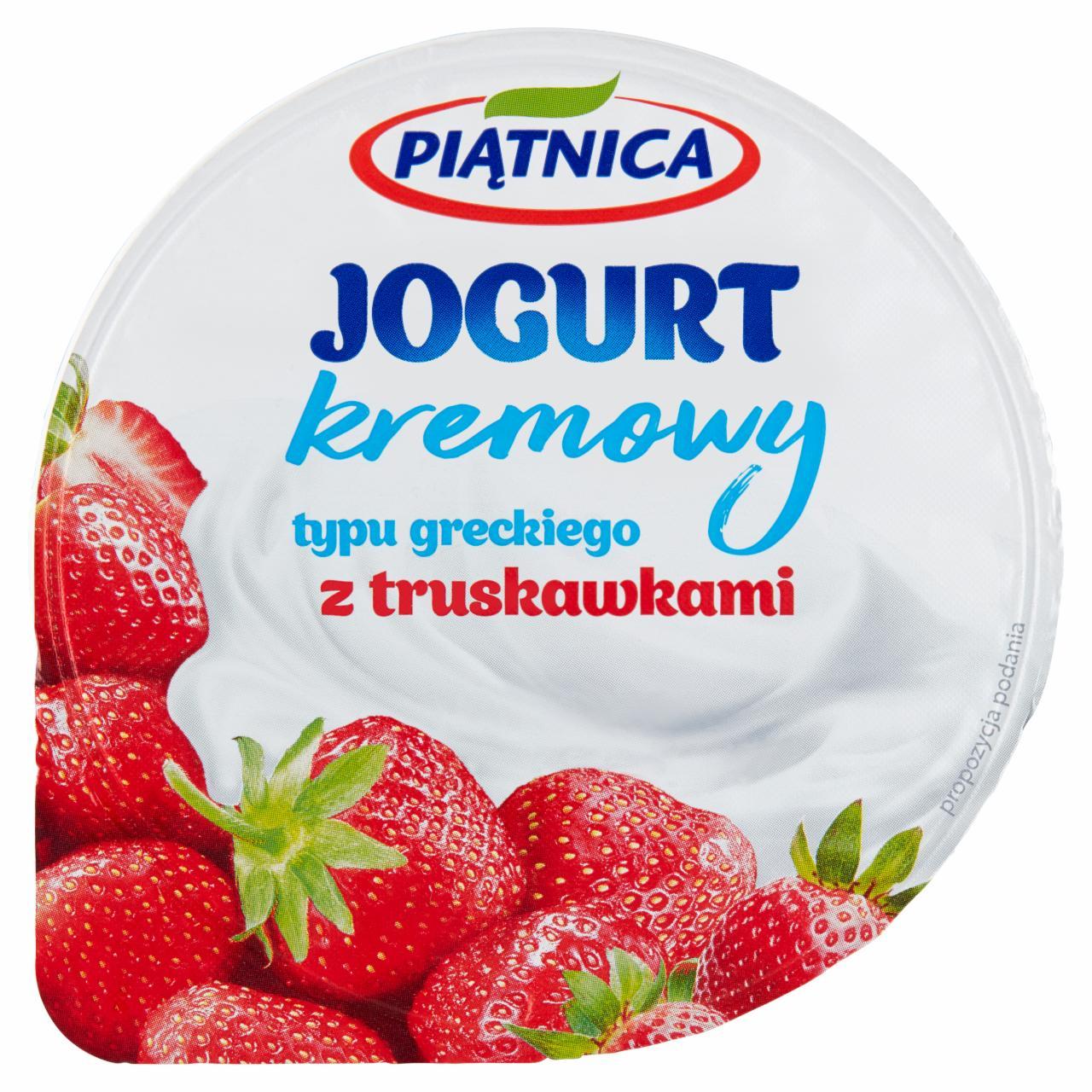 Zdjęcia - Piątnica Jogurt kremowy typu greckiego z truskawkami 150 g