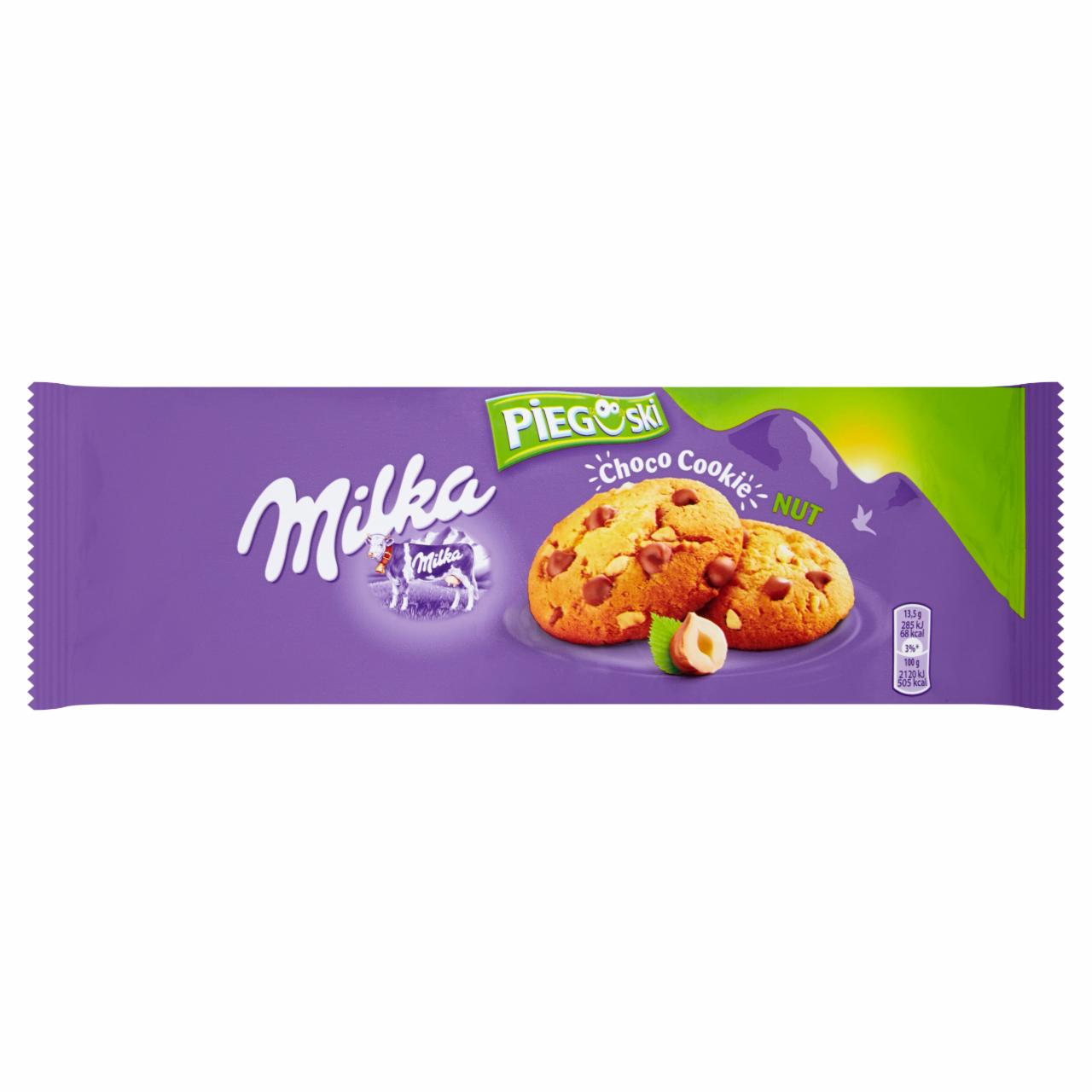 Zdjęcia - Milka Pieguski Choco Cookie Nut Ciasteczka z kawałkami czekolady mlecznej i orzechami 135 g