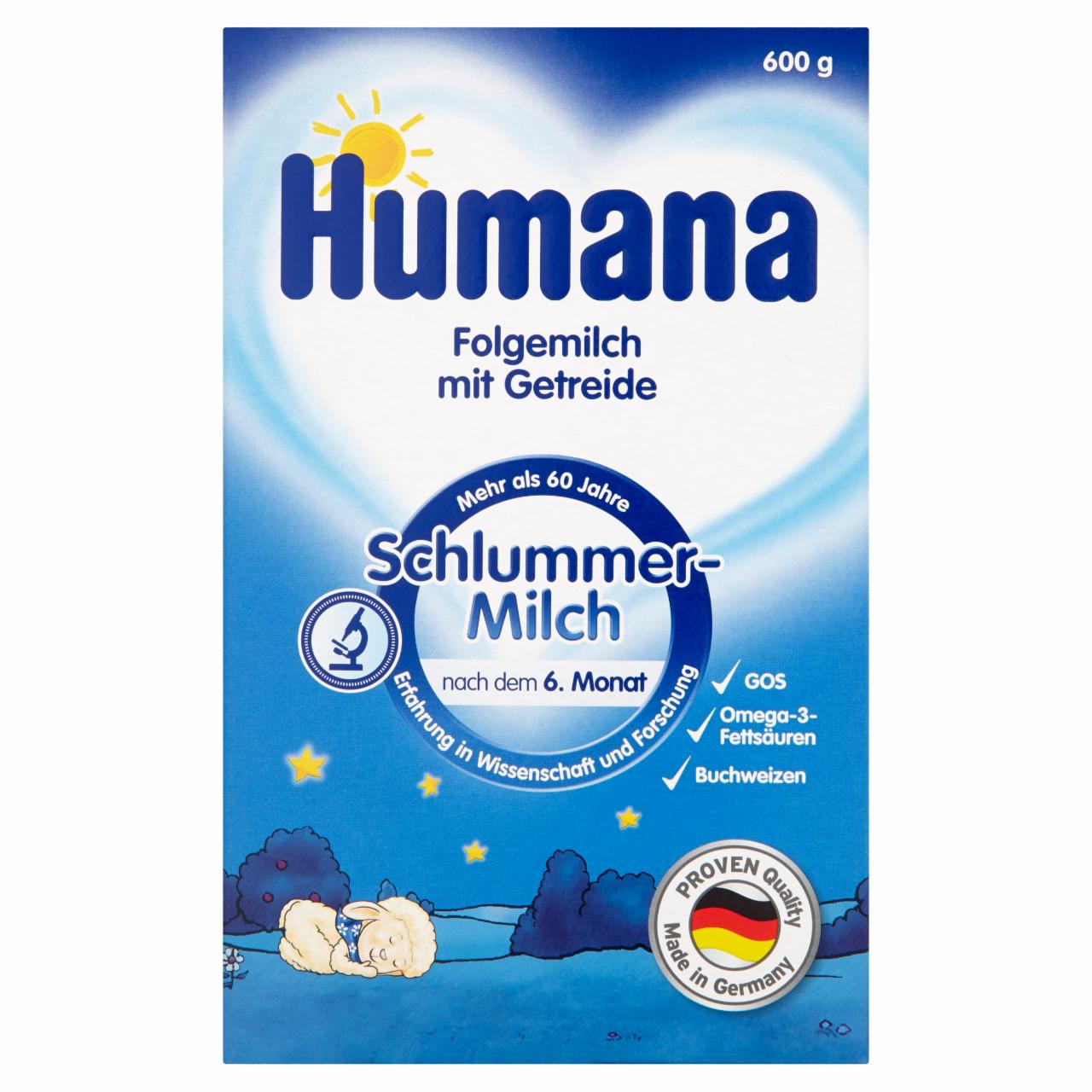 Zdjęcia - Humana Na dobranoc Mleko następne z dodatkiem zboża po 6. miesiącu 600 g