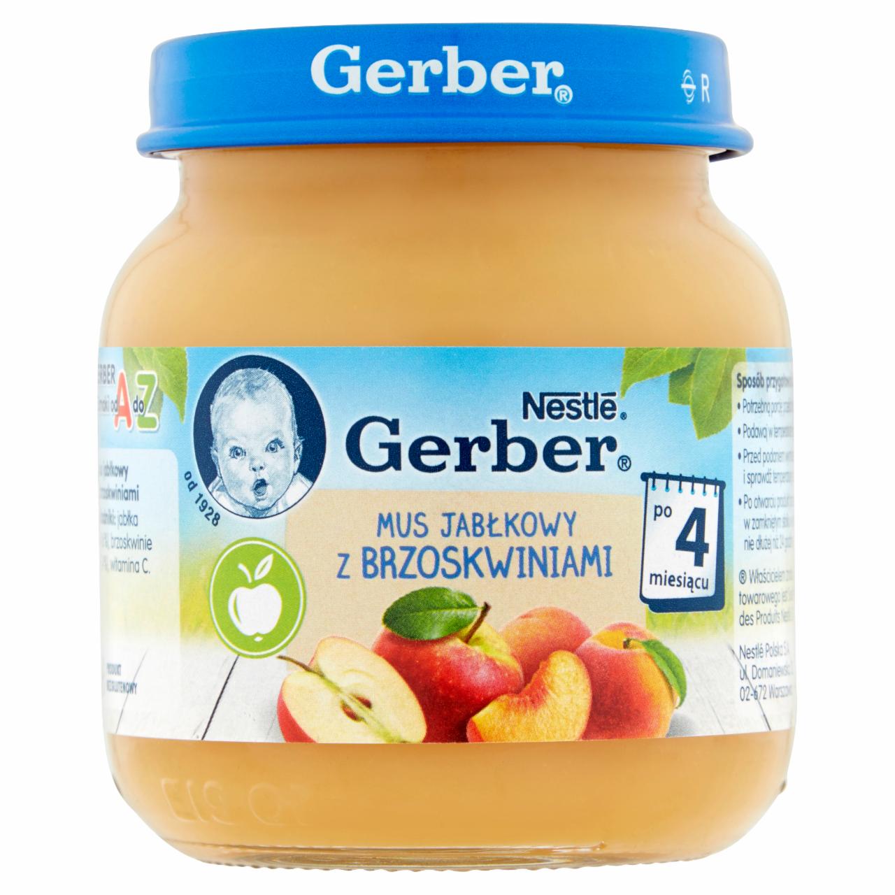 Zdjęcia - Gerber Mus jabłkowy z brzoskwiniami dla niemowląt po 4. miesiącu 125 g