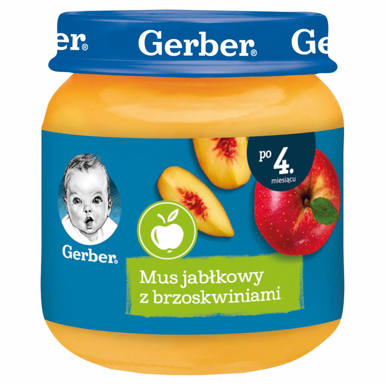 Zdjęcia - Gerber Mus jabłkowy z brzoskwiniami dla niemowląt po 4. miesiącu 125 g