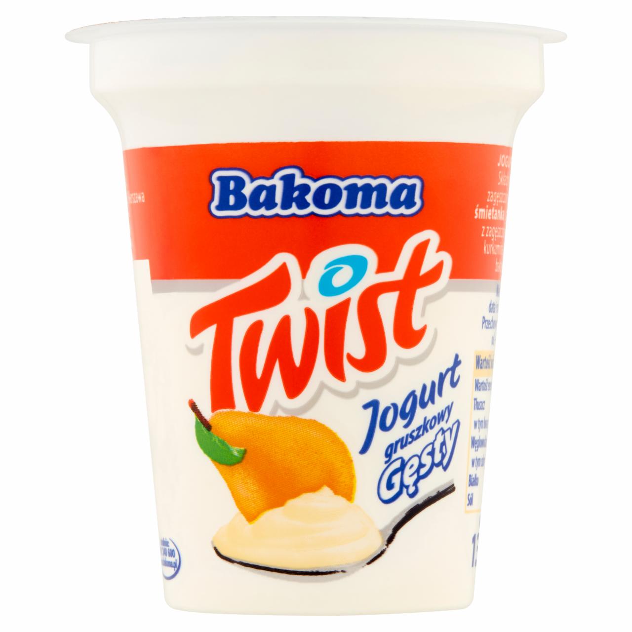 Zdjęcia - Bakoma Twist Jogurt gruszkowy gęsty 135 g
