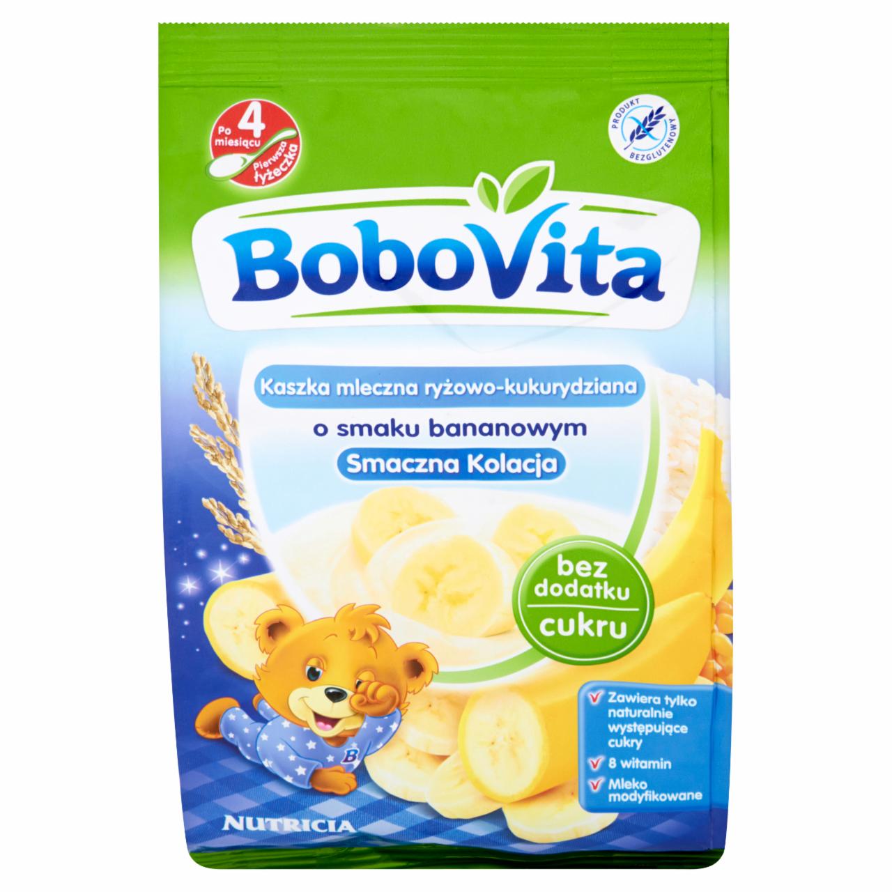 Zdjęcia - BoboVita Smaczna Kolacja Kaszka mleczna ryżowo-kukurydziana o smaku bananowym po 4 miesiącu 230 g