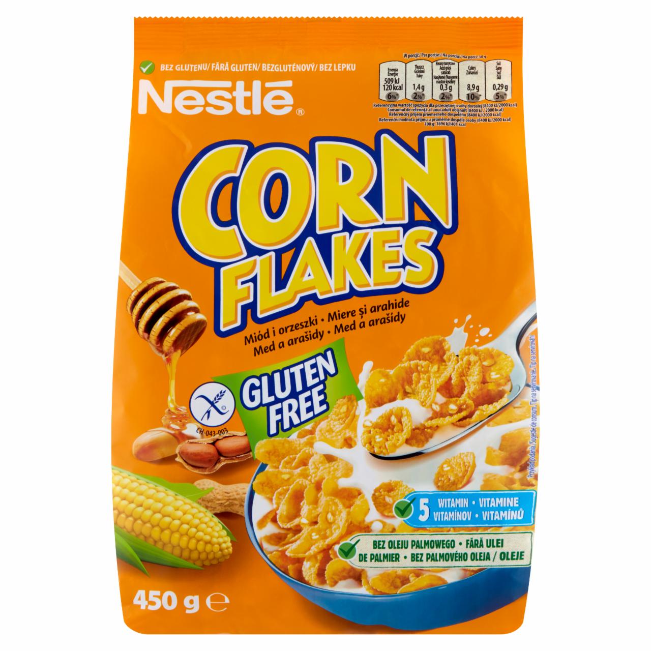 Zdjęcia - Corn Flakes Chrupiące płatki kukurydziane miód i orzeszki Nestlé